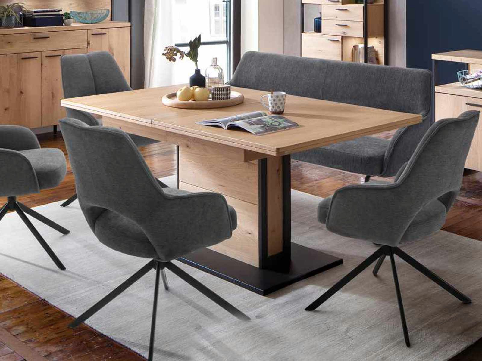 Casamia Esstisch Esstisch Sintra 180cm ausziehbar Balkeneiche Bianco geölt