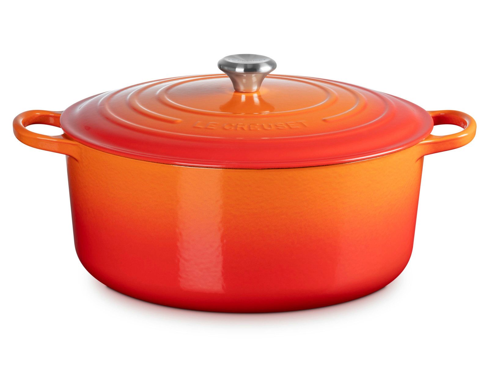 LE CREUSET Bräter Bräter Signature rund orange 34cm, Emailliertes Gusseisen