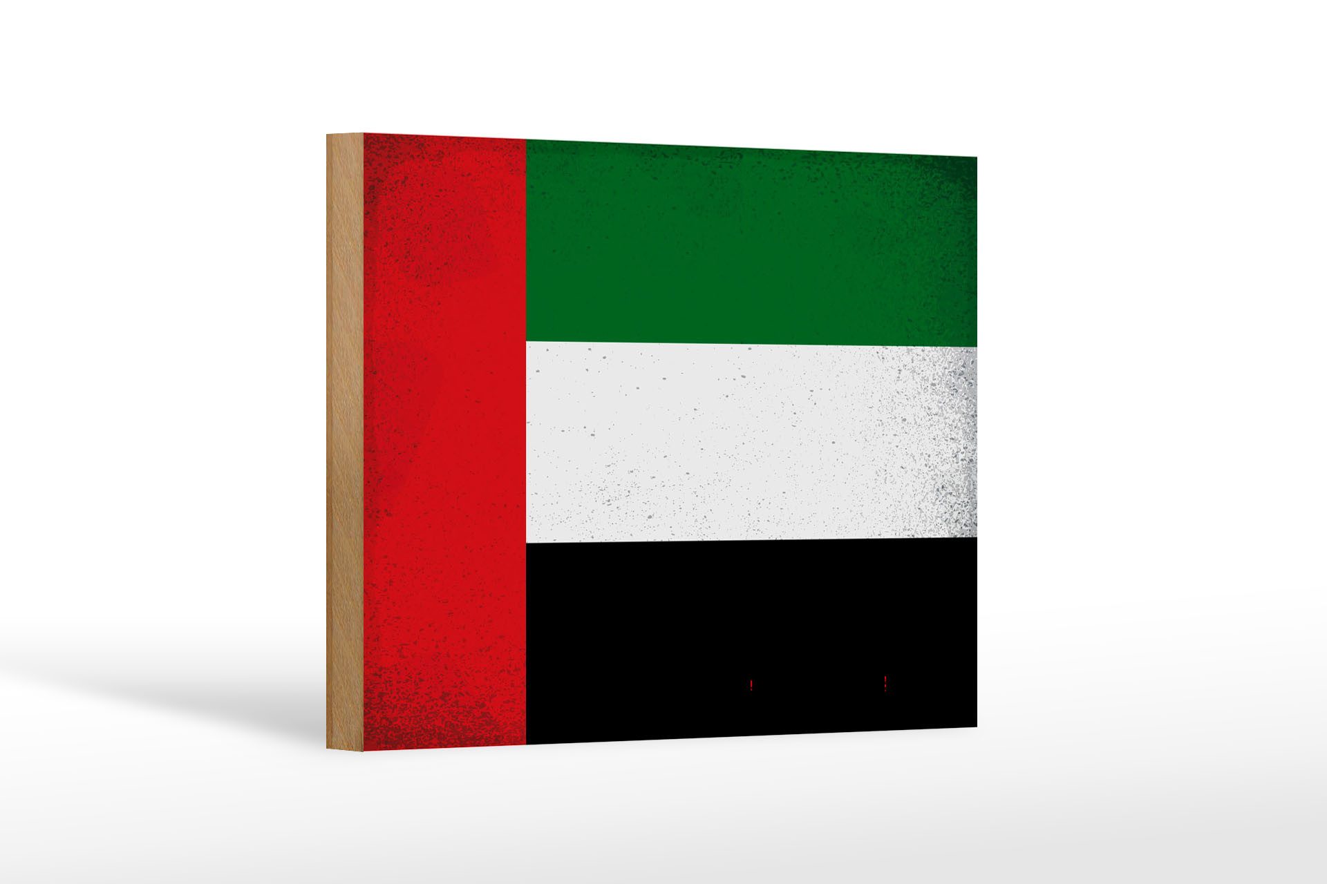 Femer GmbH Holzbild Flagge Arabische Emirate 18x12 cm Flag Vintage, Flaggen (1 St), Glatte Holzfaserplatte (MDF), vorn beschichtet