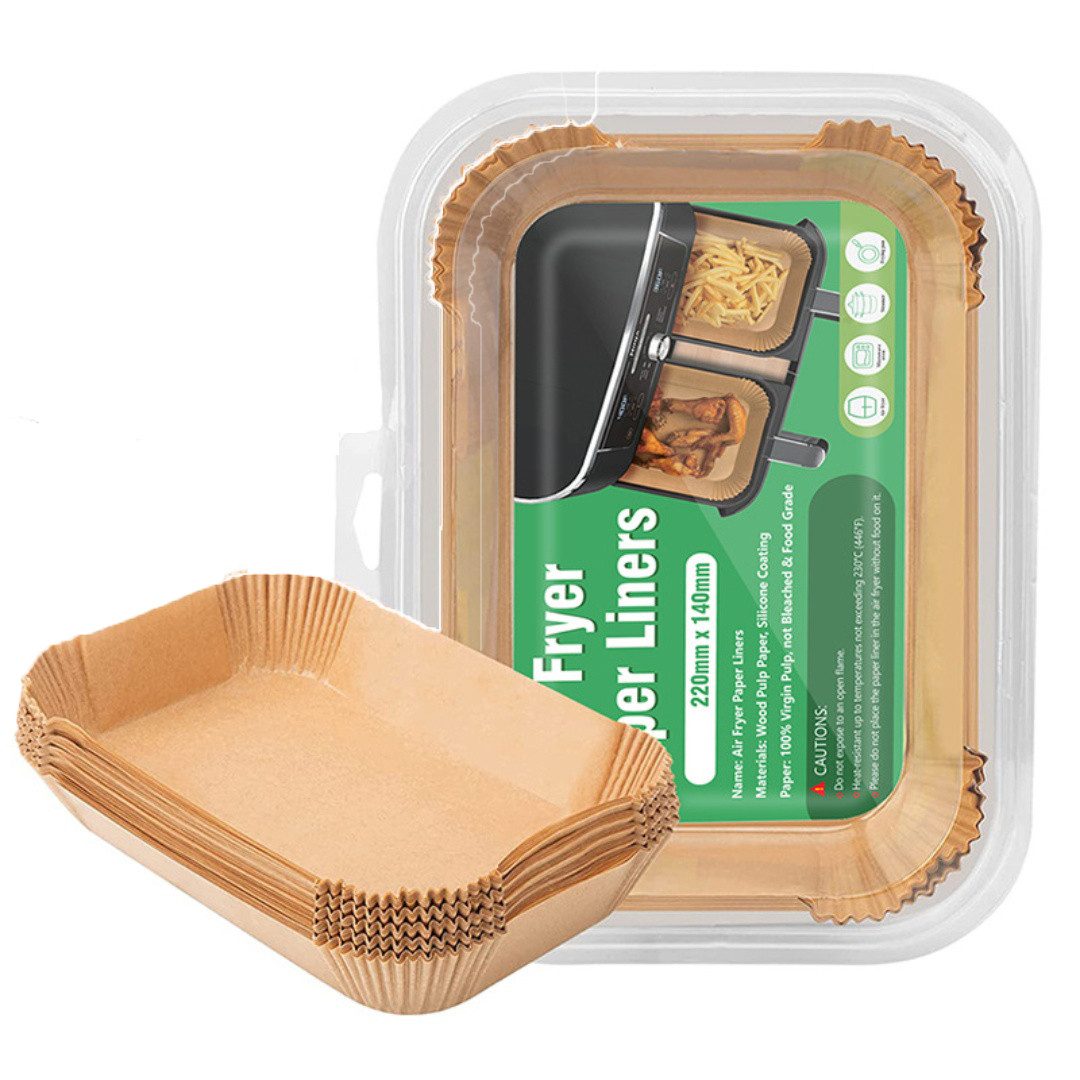 Sinaopus Backpapier 50er-Pack Airfryer‑Liner (20–24 cm) – Antihaft & Fettfest, Einweg-Pergamentpapier für Heißluftfritteuse