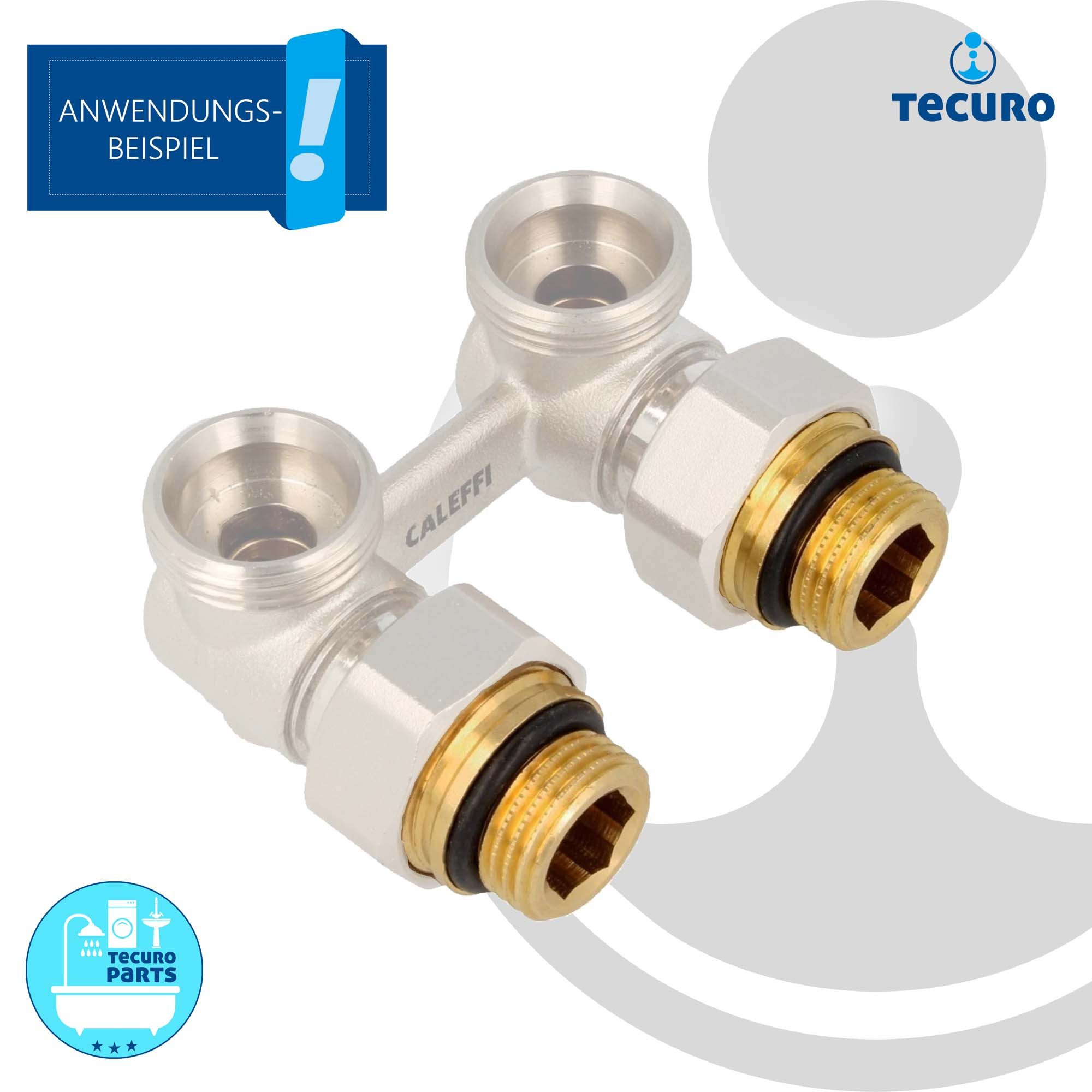 tecuro Heizkörper 2-er Set Übergangsnippel für Hahnblock 3/4 x 1/2 Zoll - selbstdichtend