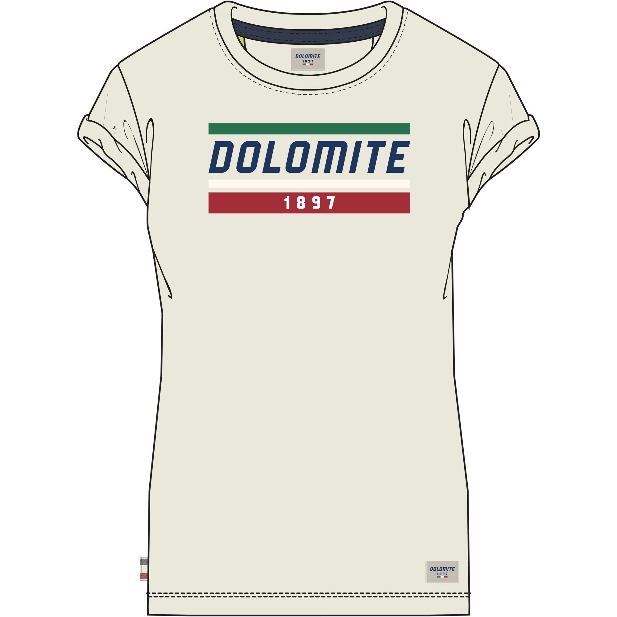 Dolomite Kurzarmshirt Dolomite T-Shirt Damen Logo (1-tlg) weiß