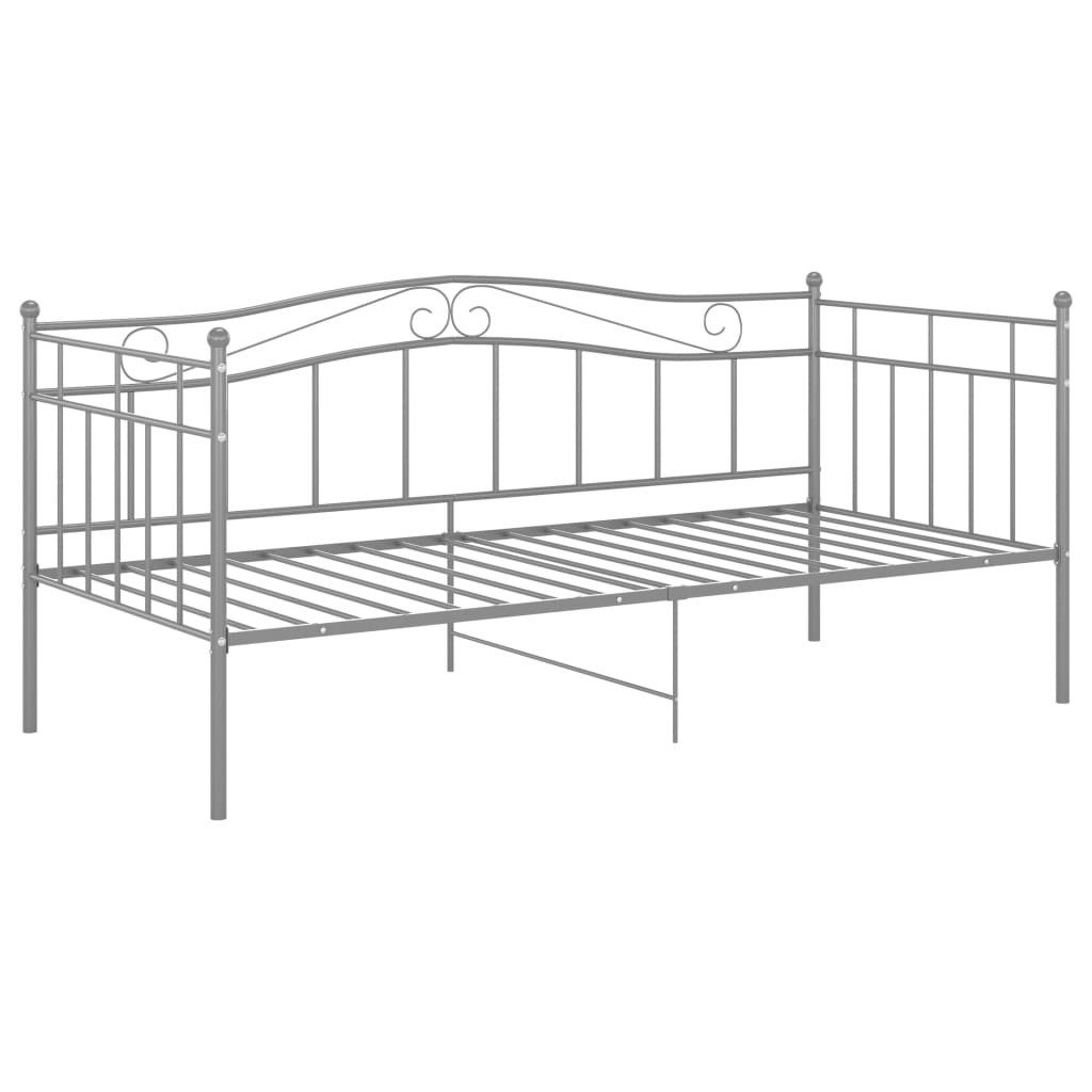 vidaXL Bett Schlafsofa Bettgestell Grau Metall günstig online kaufen