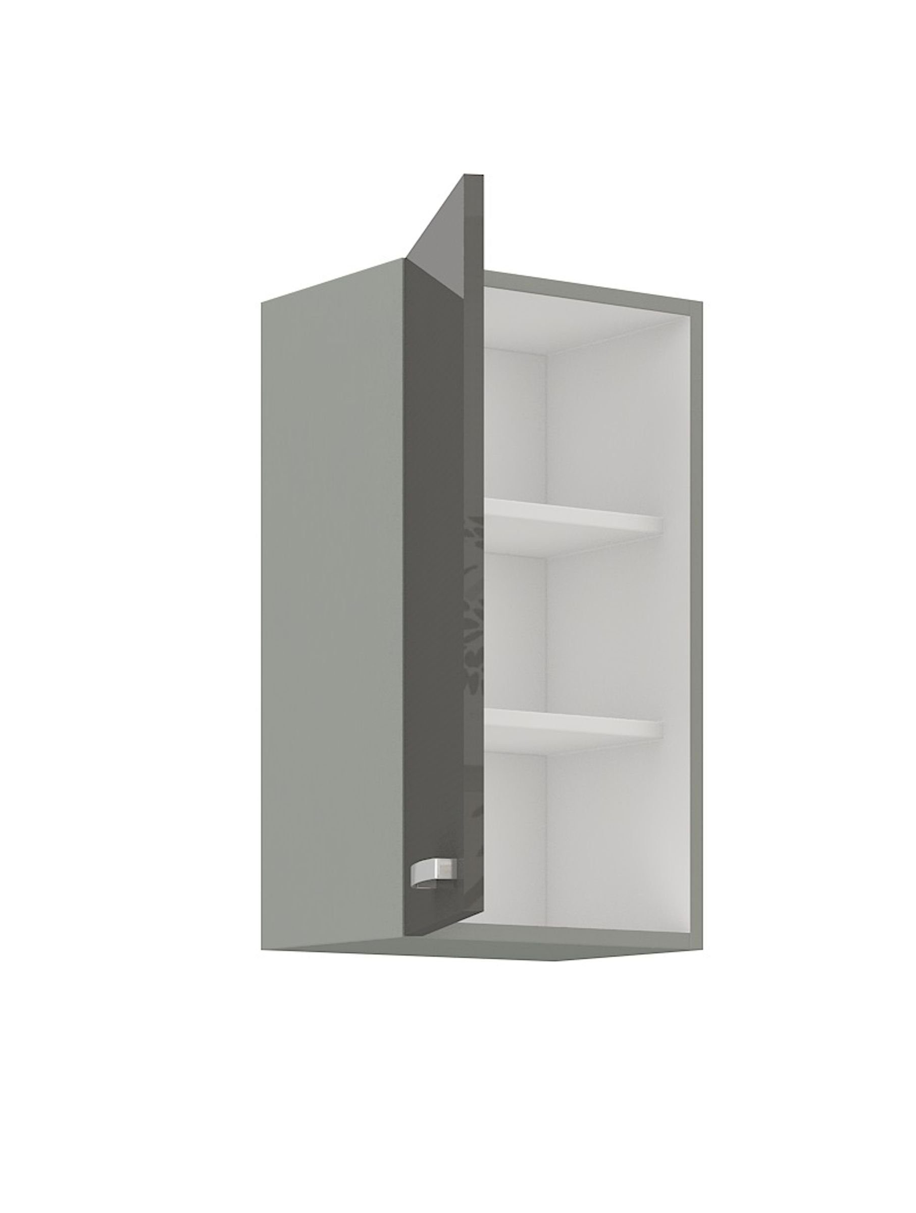 Küchen-Preisbombe Hängeschrank 40 cm Küche Bianca Grey Grau Hochglanz Küche günstig online kaufen