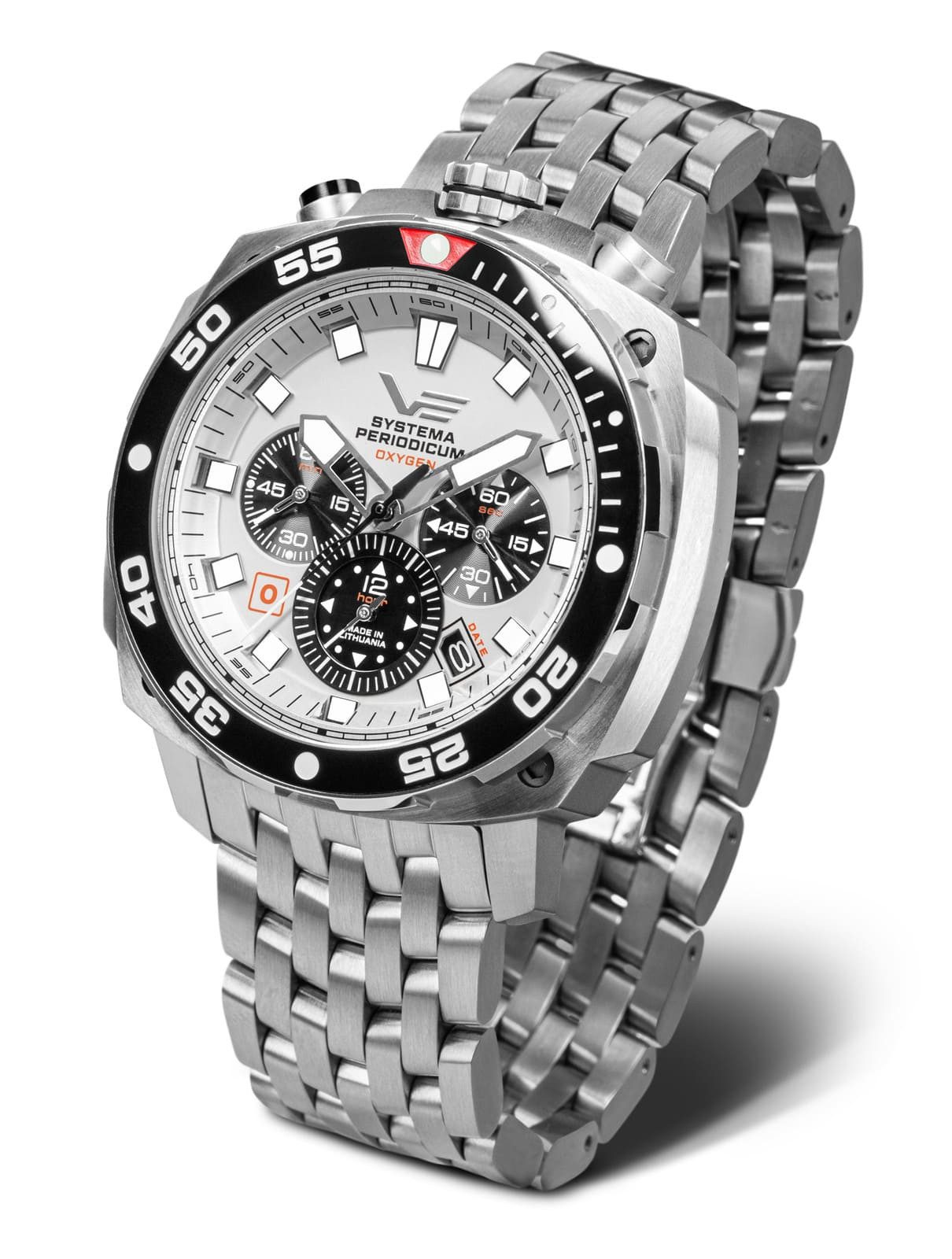 Chronograph Systema Periodicum Oxygen – Herrenuhr mit Edelstahlgehäuse, 45,5 mm 650A722B