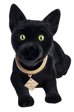 Trades4Sale Dekofigur Wackelfigur Katze 29 cm liegend schwarz