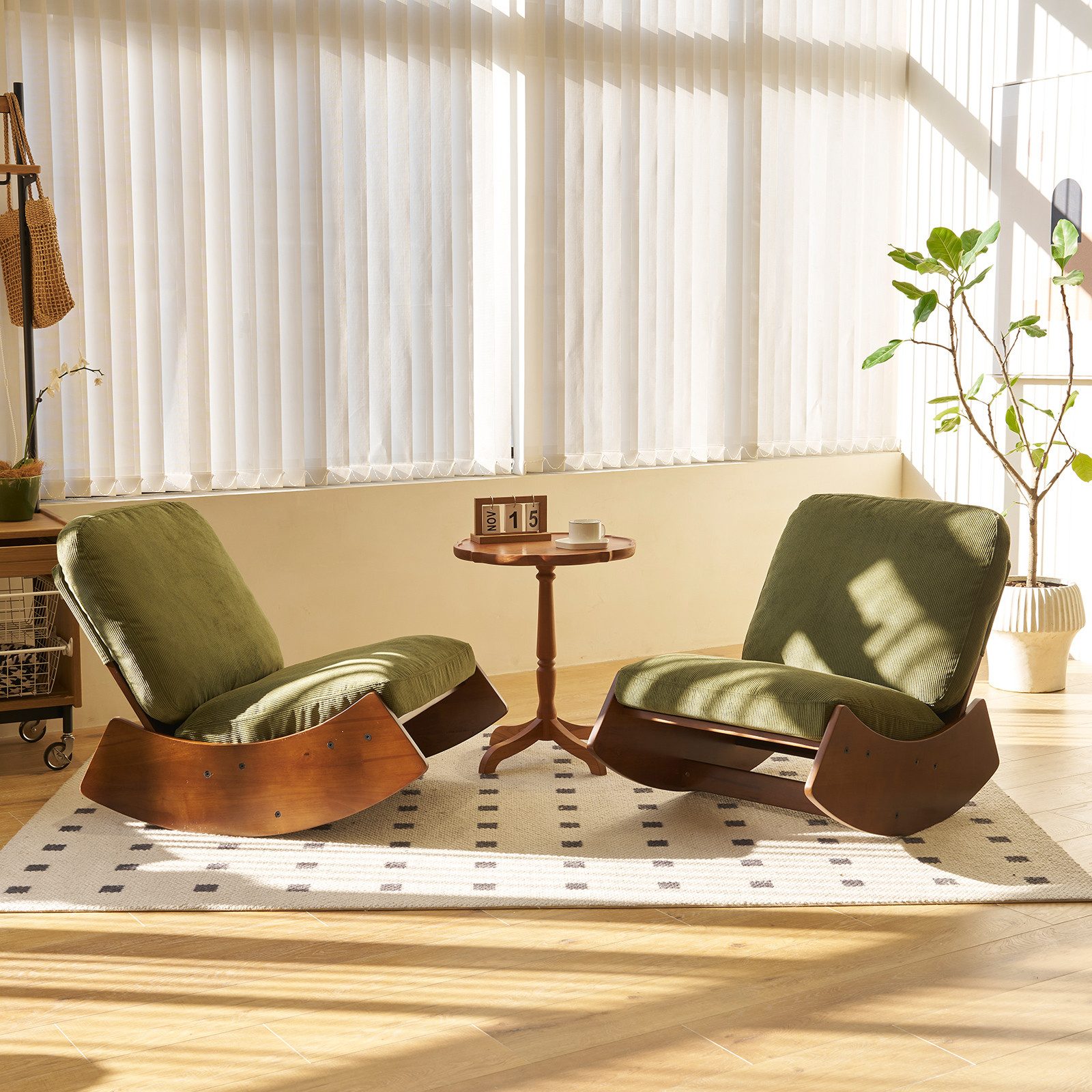 MODFU Schaukelstuhl Komfortabler Freizeitstuhl (Akzent Lesestuhl für Schlafzimmer, Wohnzimmer, Kinderzimmer, 1 St)