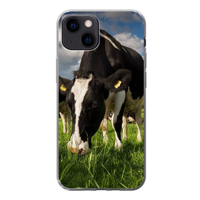 MuchoWow Handyhülle Kühe - Tiere - Gras - Wiese - Bauernhof Handyhülle Apple iPhone 13 Mini Smartphone-Bumper Print Handy