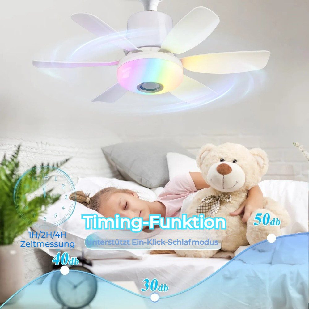 QUBEBU Deckenventilator Deckenventilator mit Beleuchtung, Fernbedienung, günstig online kaufen