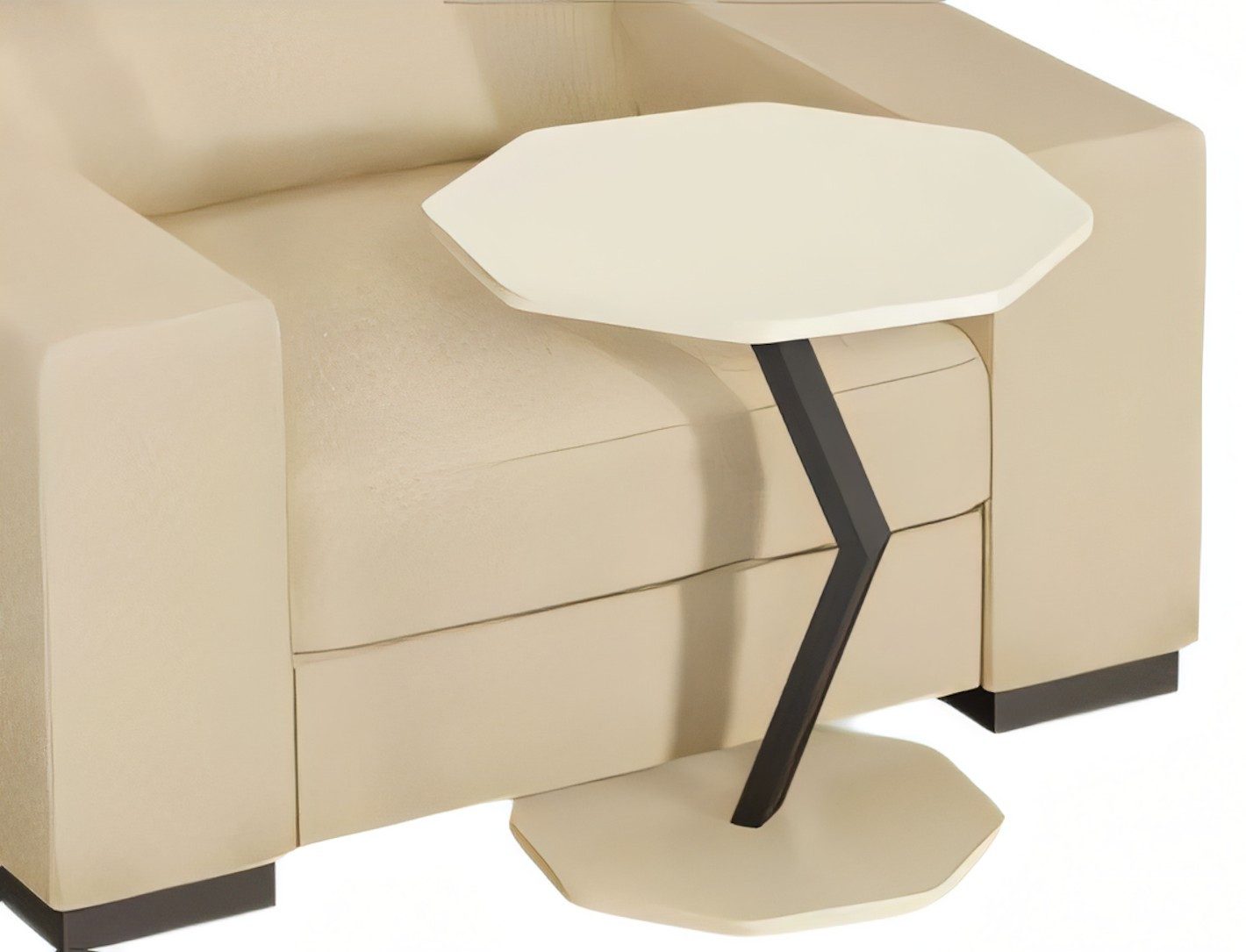 Xlmoebel Beistelltisch XLMOEBEL Beistelltisch aus Holz in elegantem Beigeton, achteckig, Made in Europa