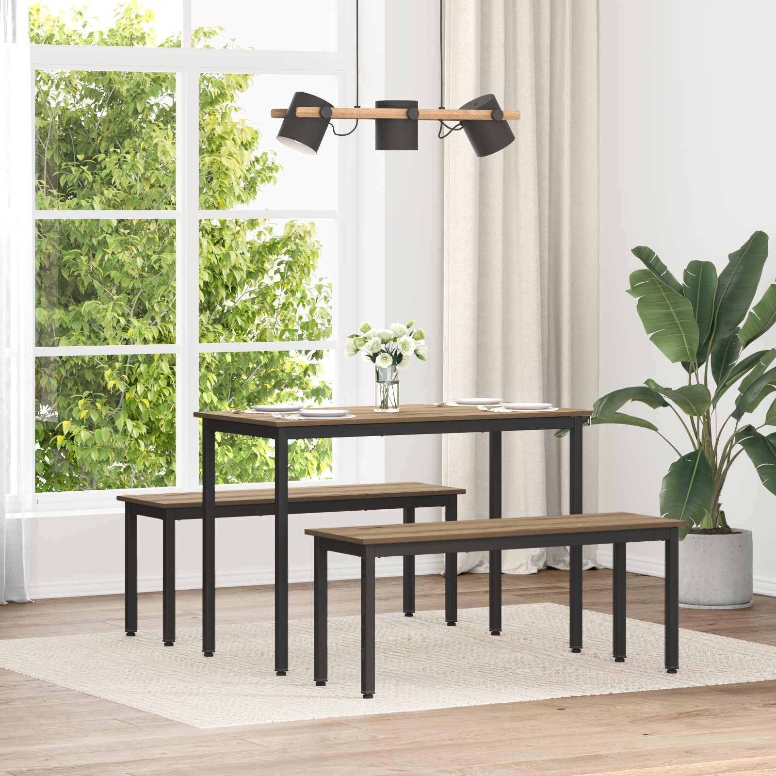vidaXL Sitzbank Bank Kunsthandwerk Eiche 110 x 35 x 45 cm Holzwerkstoff (1-St)