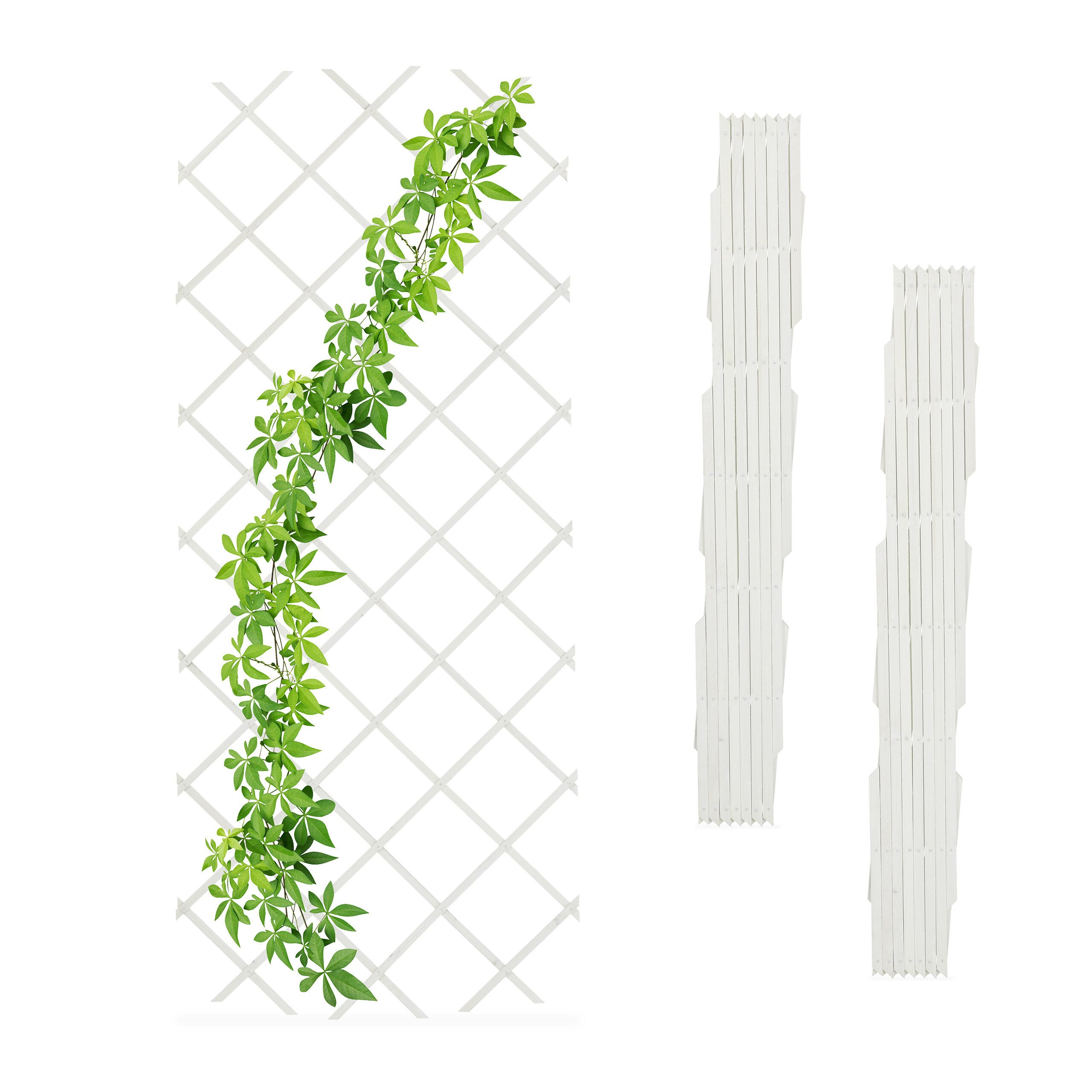 relaxdays Rankgitter Ausziehbares Rankgitter im 3er Set, weiß günstig online kaufen