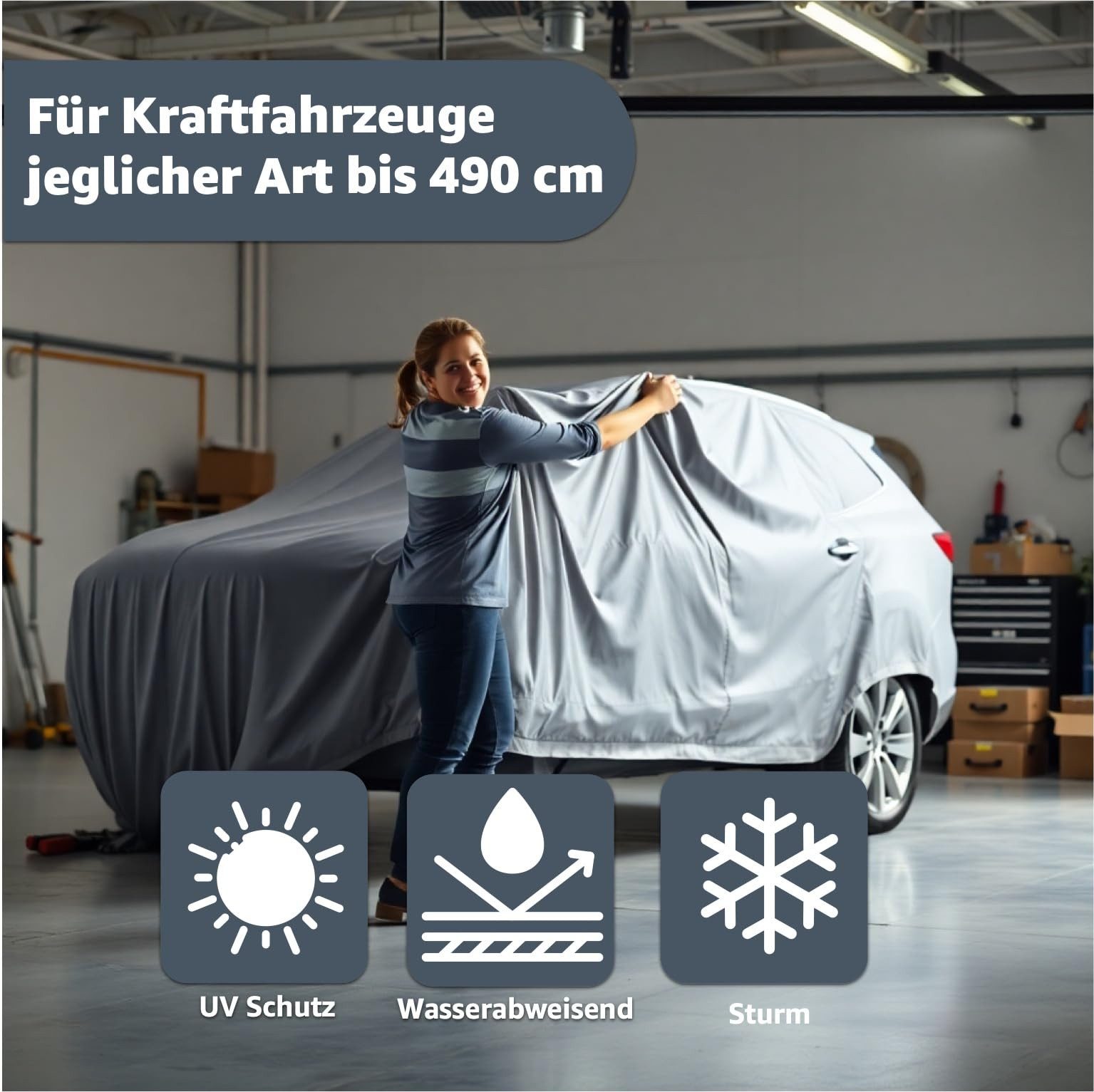 TK Gruppe Autoplane SUV Universal Autoplane 490x190x180cm Autoschutzhülle (Packung, 1-St)