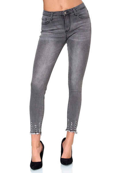 Elara High-waist-Jeans Elara Damen Jeans Stretch High Waist Skinny Slim (1-tlg)