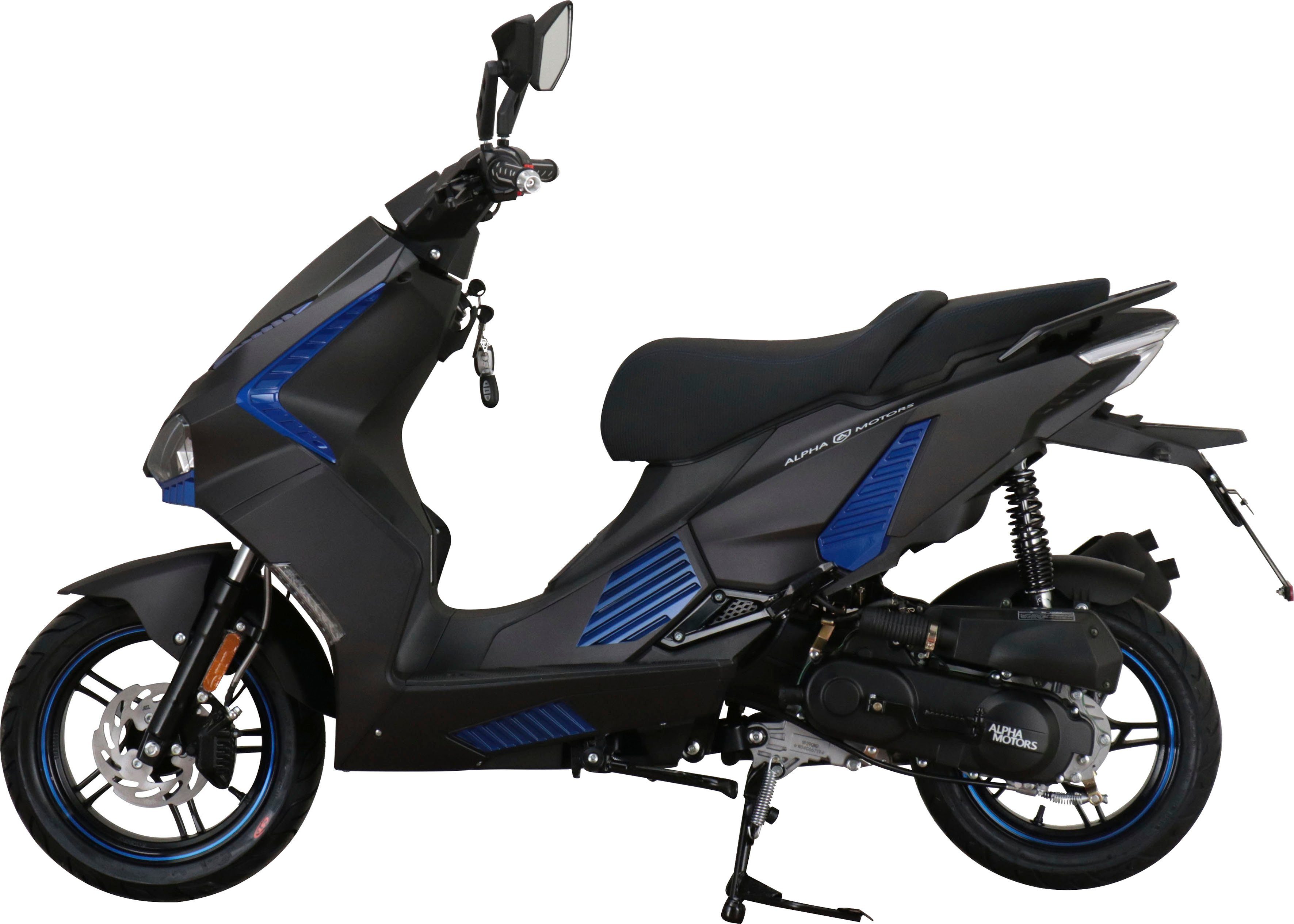 mit Motors SHARK, km/h, Motorroller 50 ccm, schwarz 45 5, Alpha Keyless-System Euro