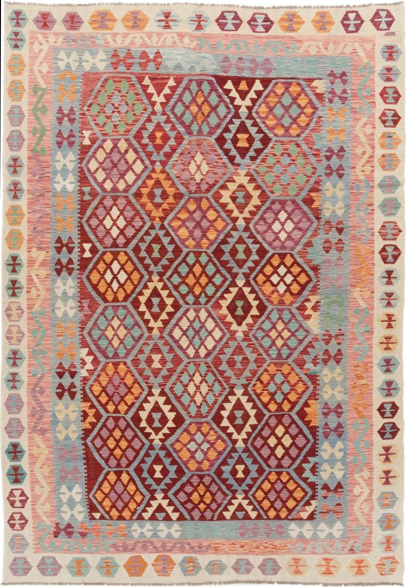 Trading, Afghan mm Nain 3 Orientteppich, 213x299 rechteckig, Höhe: Orientteppich Handgewebter Kelim