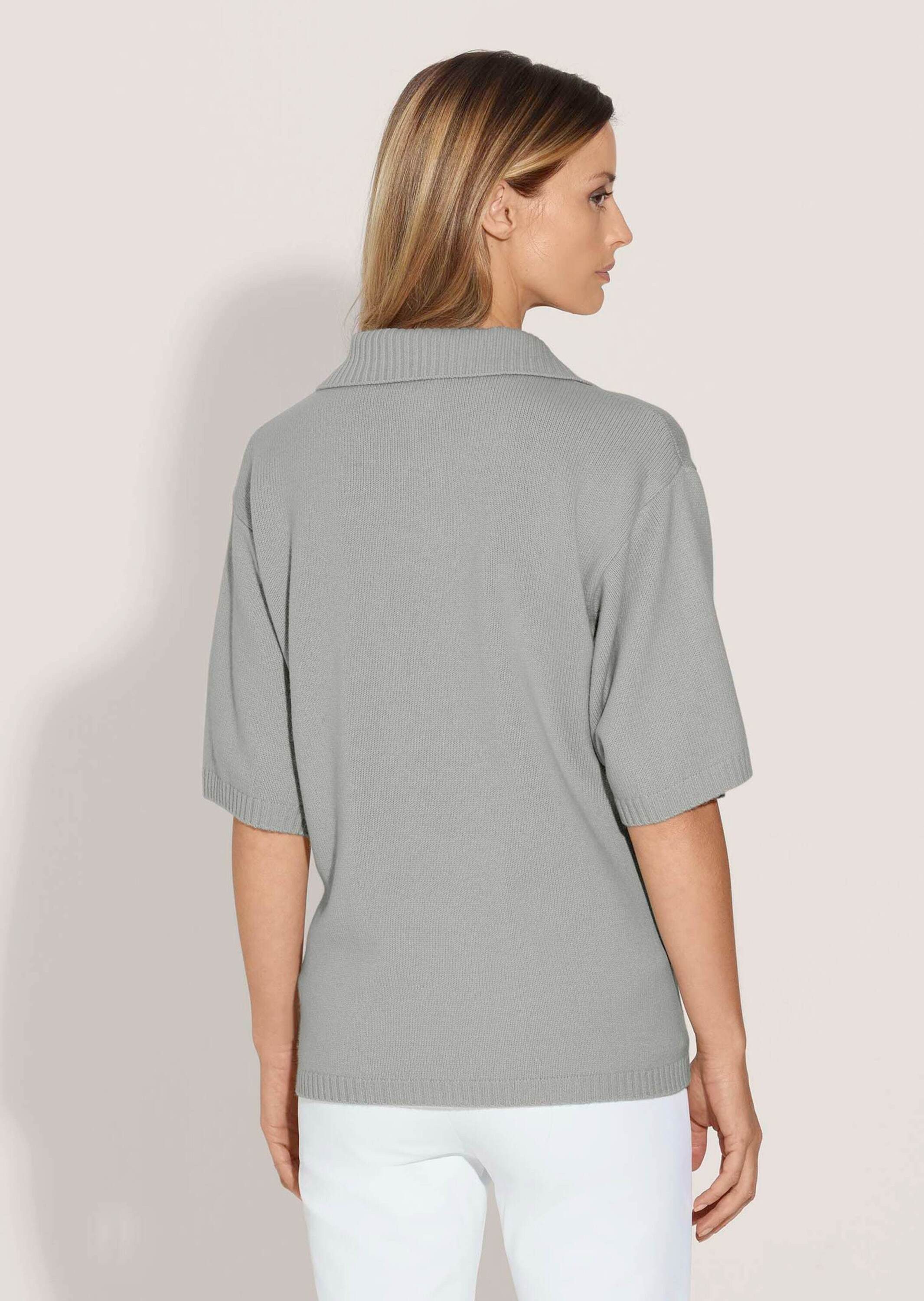 MADELEINE Strickpullover Polo-Pullover aus Schurwoll-Kaschmir-Mix