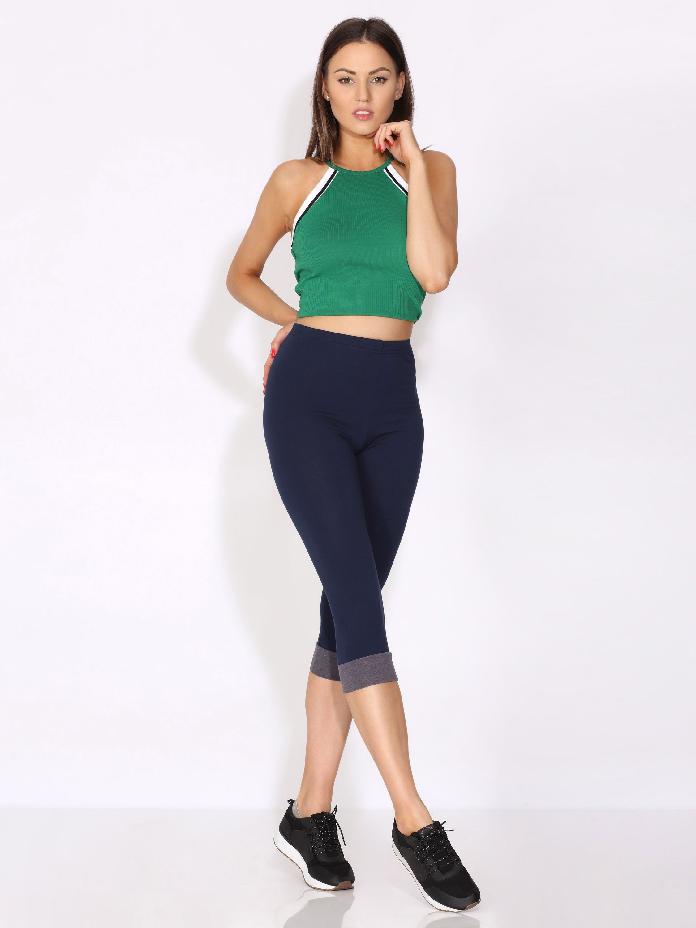 Merry Style Leggings Damen Leggings aus Baumwolle mit angenähtem Bündchen MS10-379 (1-tlg) elastischer Bund – Bild 3 von 5