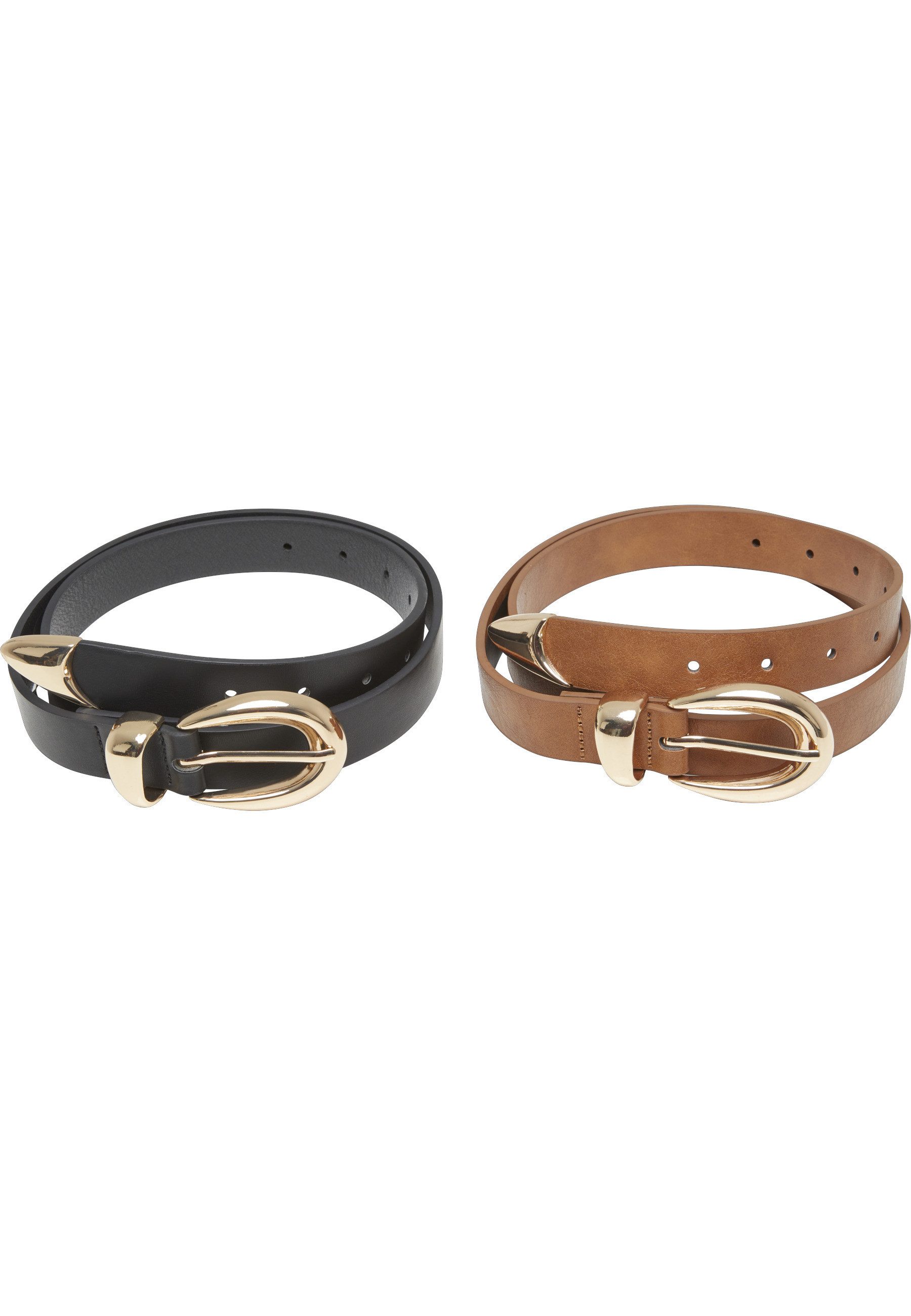 URBAN CLASSICS Synthetikgürtel Urban Classics Chunky Buckle Loop Synthetic Leather Belt 2-Pack