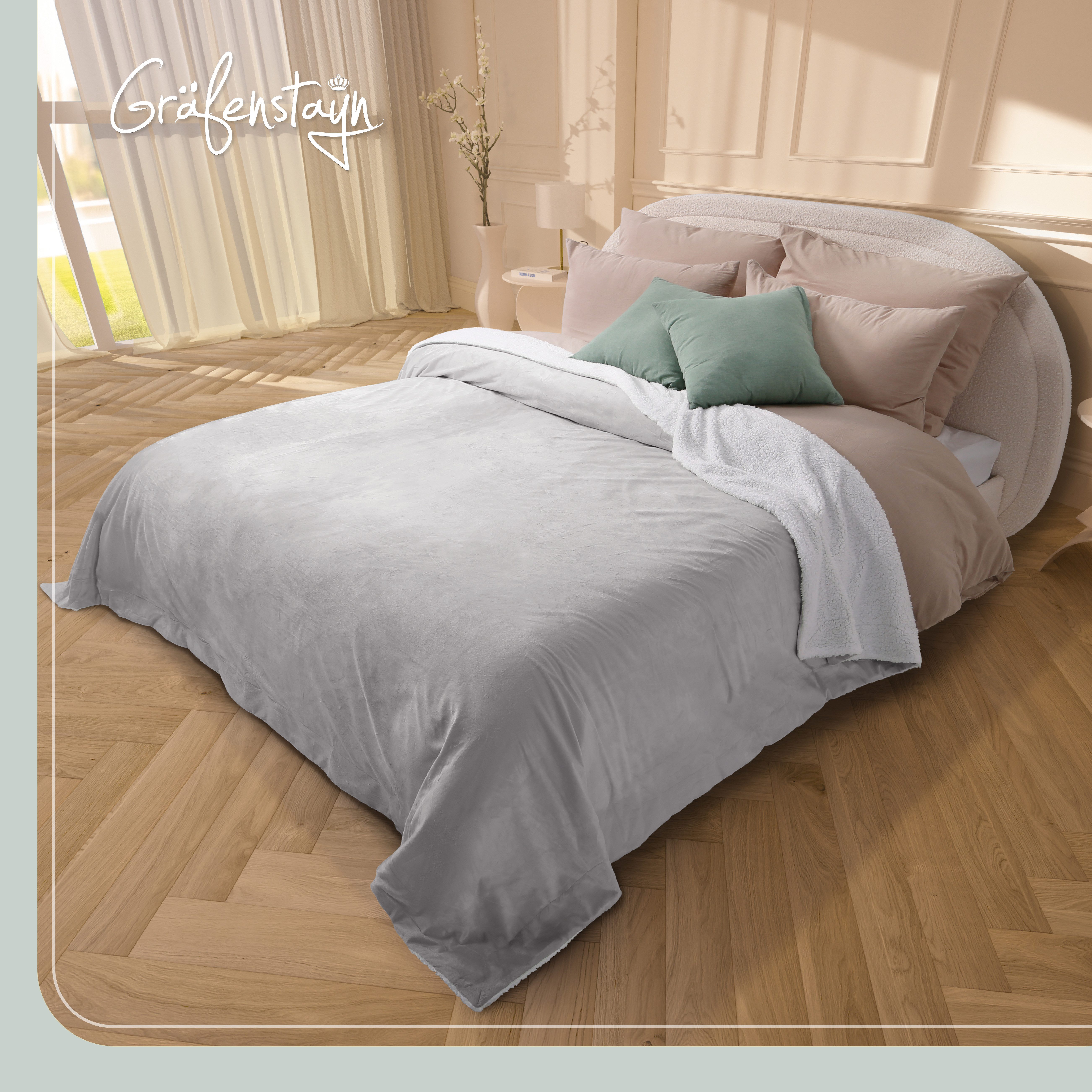 Wohndecke in Lammfell-Optik Kuscheldecke weich & flauschig - Sherpa Fleeced günstig online kaufen