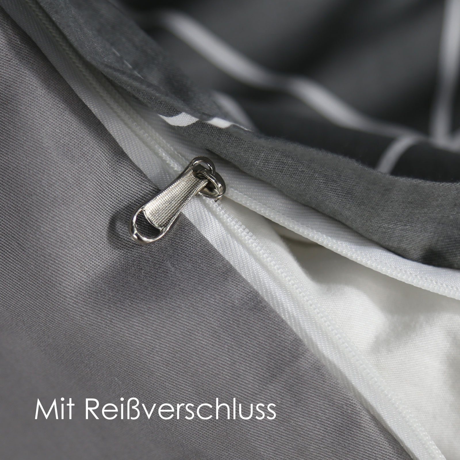 KEAYOO Bettwäsche Geometrisches Muster Bettwäsche, 2 teilig, Grau Bettwäsch günstig online kaufen