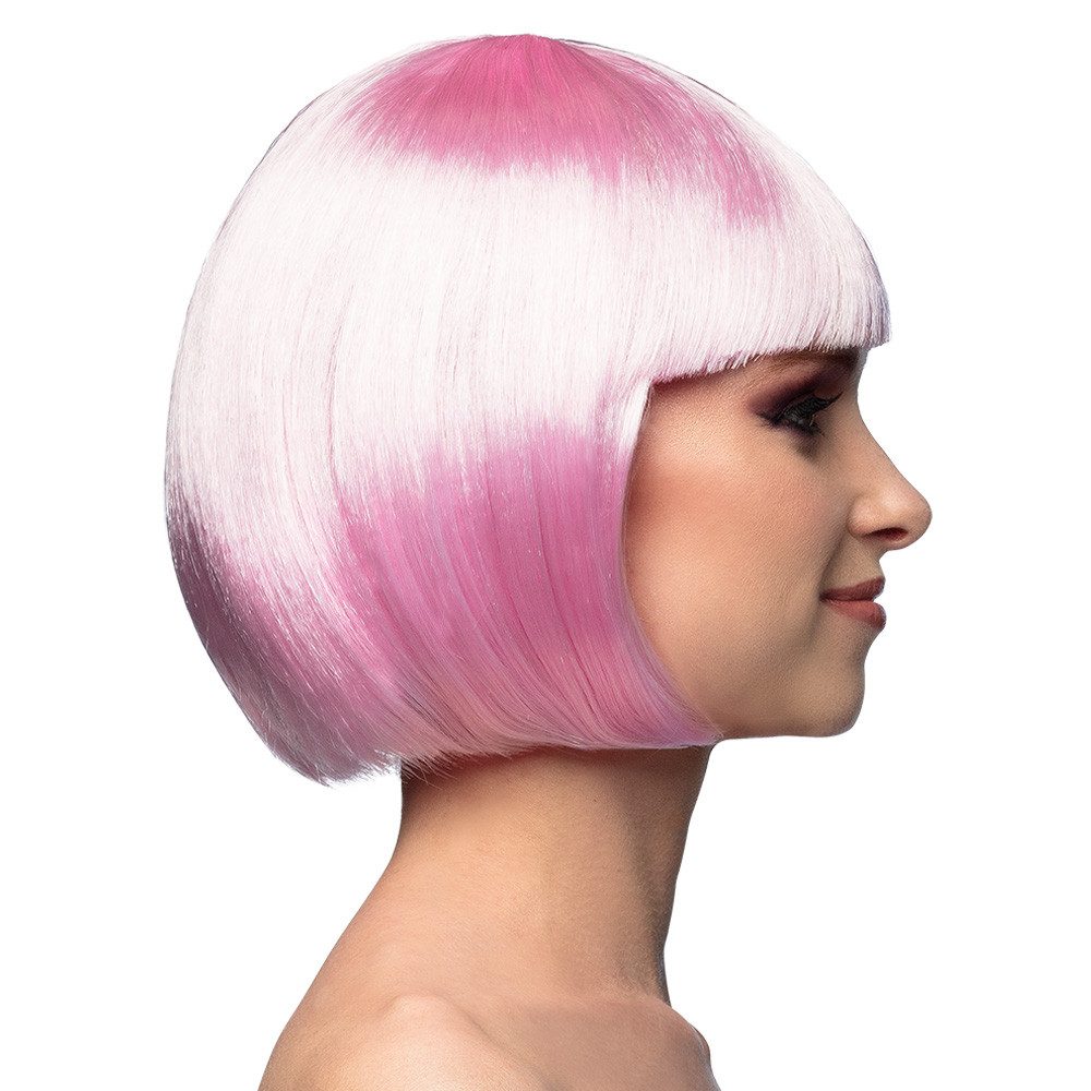 Boland Kostüm-Perücke Perücke Cabaret hellrosa – Kurzhaar Bob mit Pony für Damen, Fasching