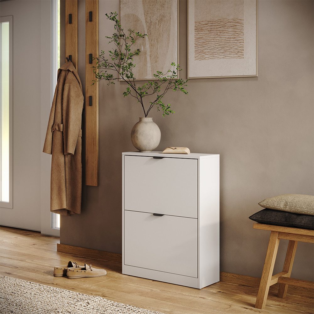 Vicco Schuhkipper Gizmo, Weiß/Schwarz, 59 x 77.6 cm mit 2 Fächern (1 St)