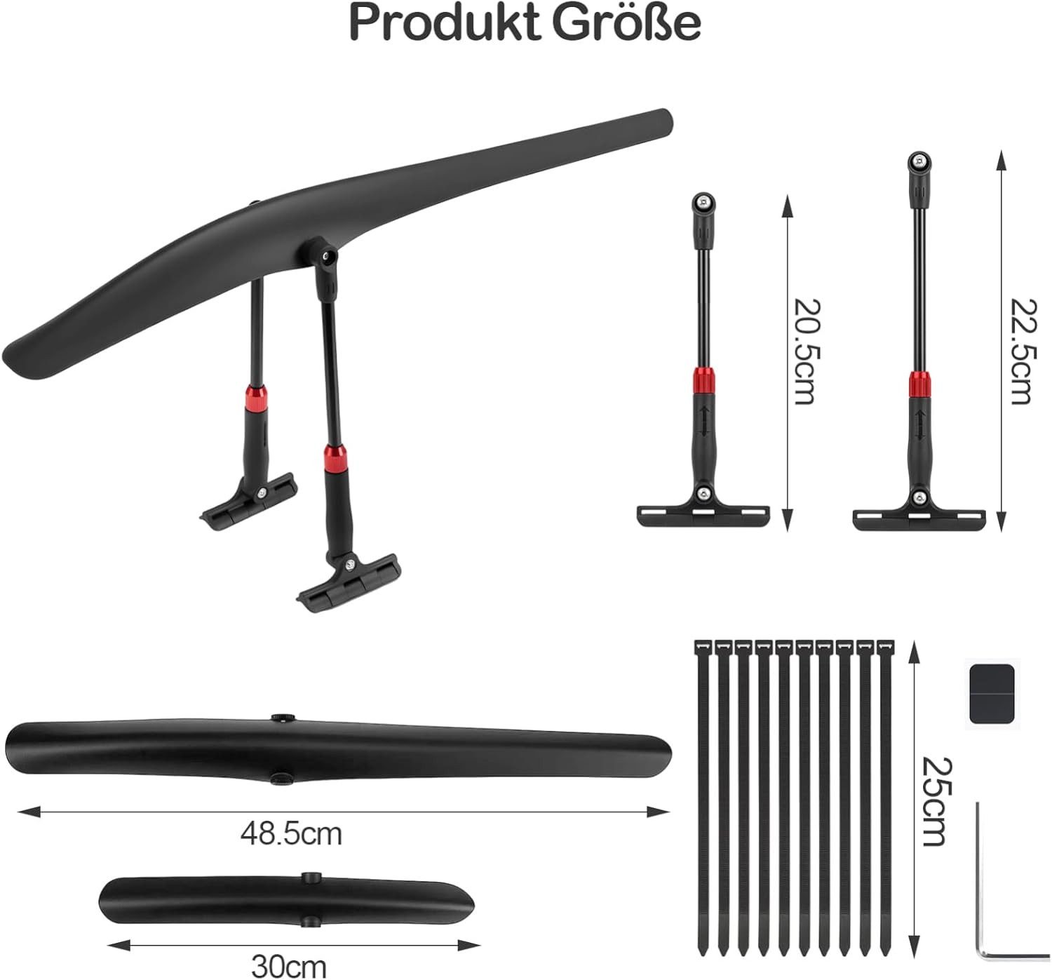 Youyijia Schutzblech Professionelles Fahrrad Schutzblech Set 24-29 Zoll Universeller