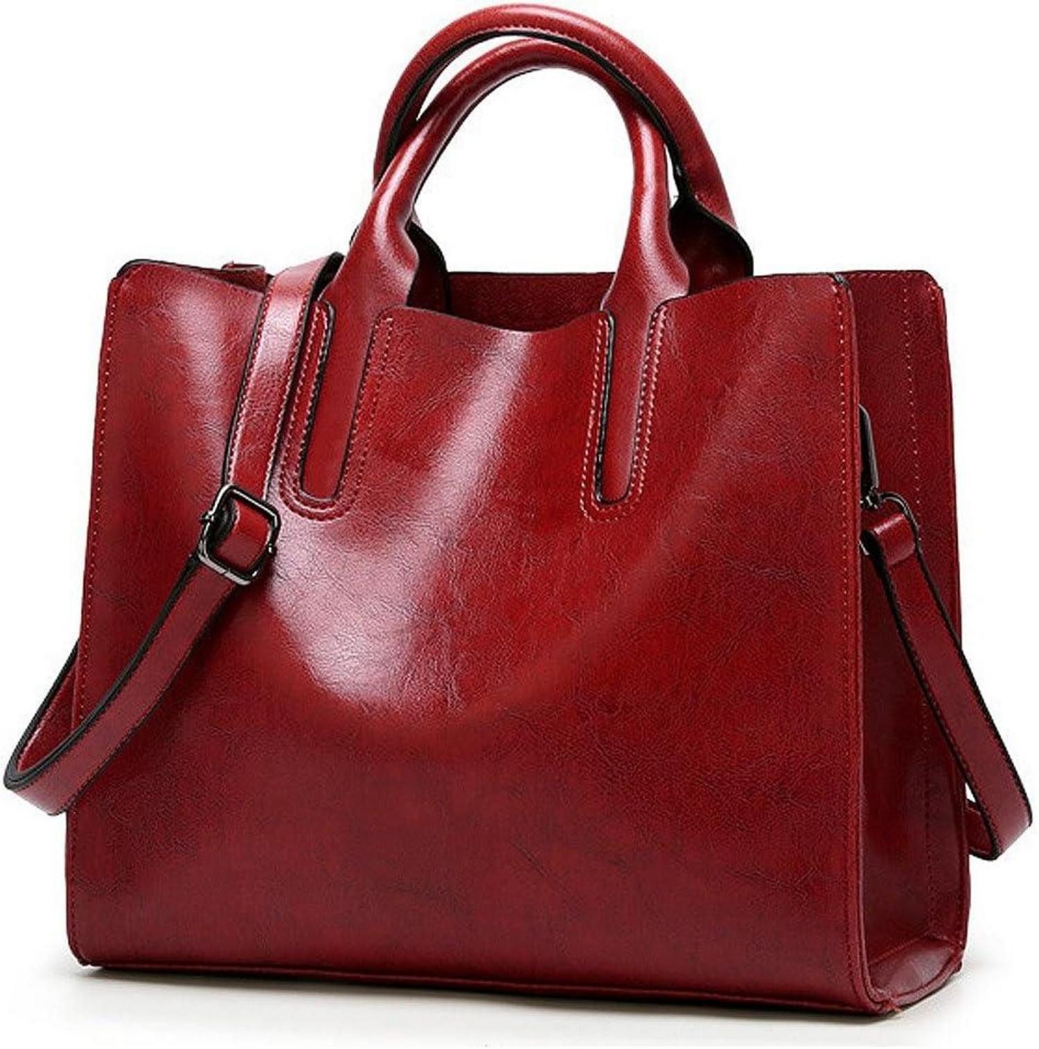 Shopper Damen Shopper Tasche PU-Leder Schulterriemen Umhängetasche Handtasche