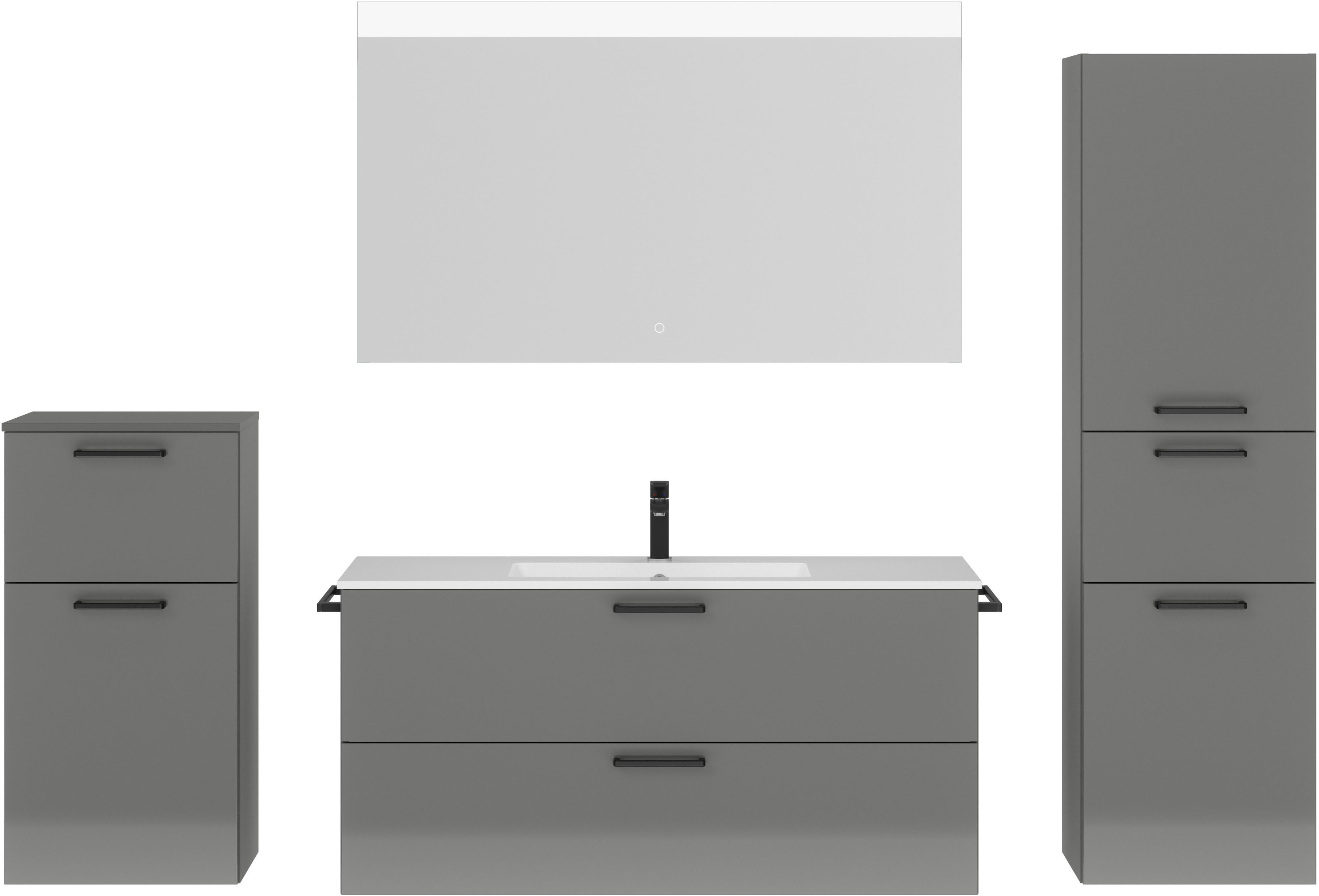 nobilia® Badmöbel-Set Tolvina, (4-St., vormontiert, mit günstig online kaufen