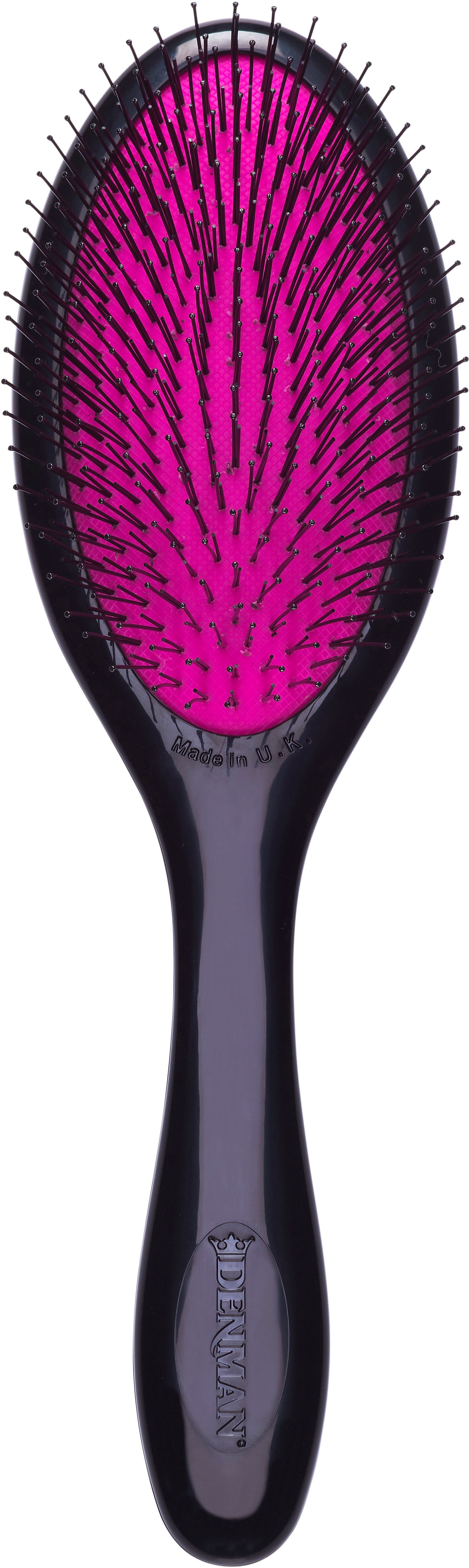 Haarbürste Gentle, schwarz-pink speziell für Tamer Entwirrungsbürste Kinderhaar feines und Tangle Haar DENMAN D93M