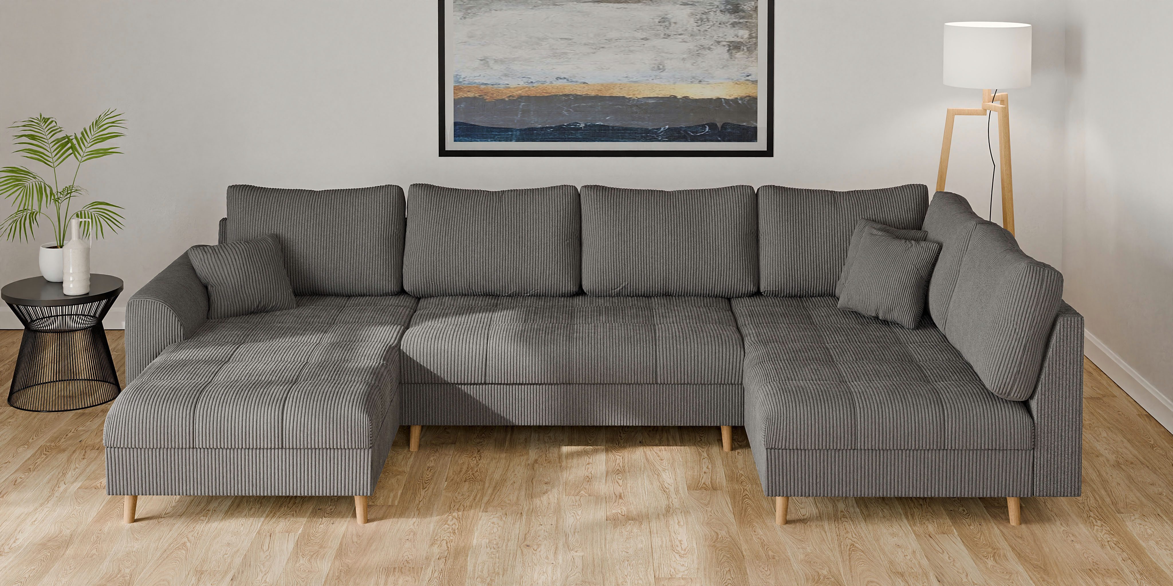 Home affaire Wohnlandschaft "CHARRE U-Form mit Ottomane, Maße B/T/H: 310/16 günstig online kaufen