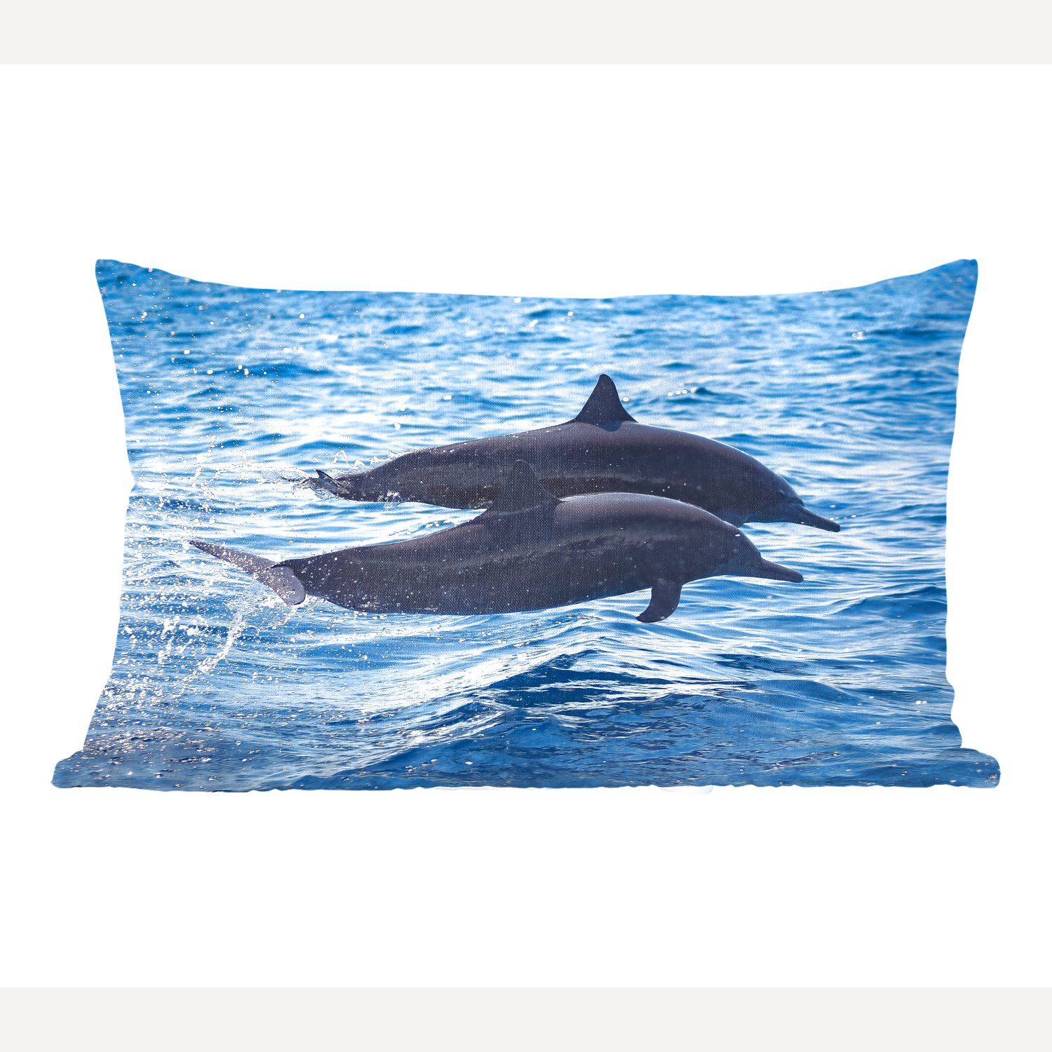 MuchoWow Dekokissen Delfin - Meer - Tier, Wohzimmer Dekoration, Zierkissen, Dekokissen mit Füllung, Schlafzimmer