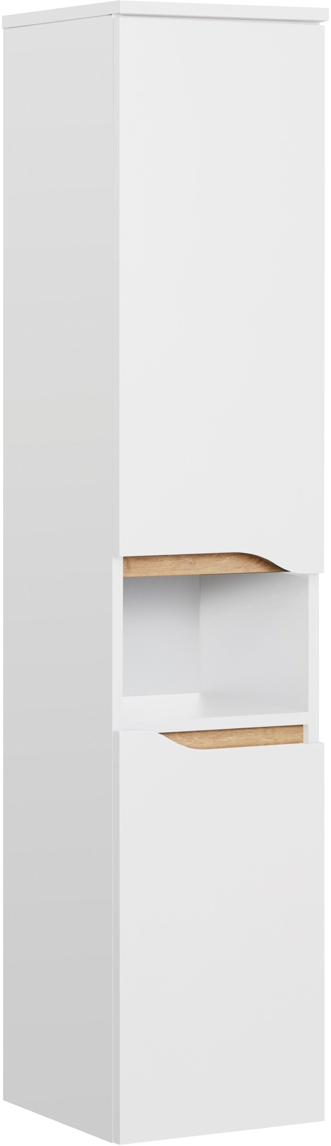 Saphir Midischrank Quickset Badschrank 30 cm breit, 2 Türen, 1 Nische, 2 Einlegeböden Badezimmer-Midischrank inkl. Türdämpfer, grifflos