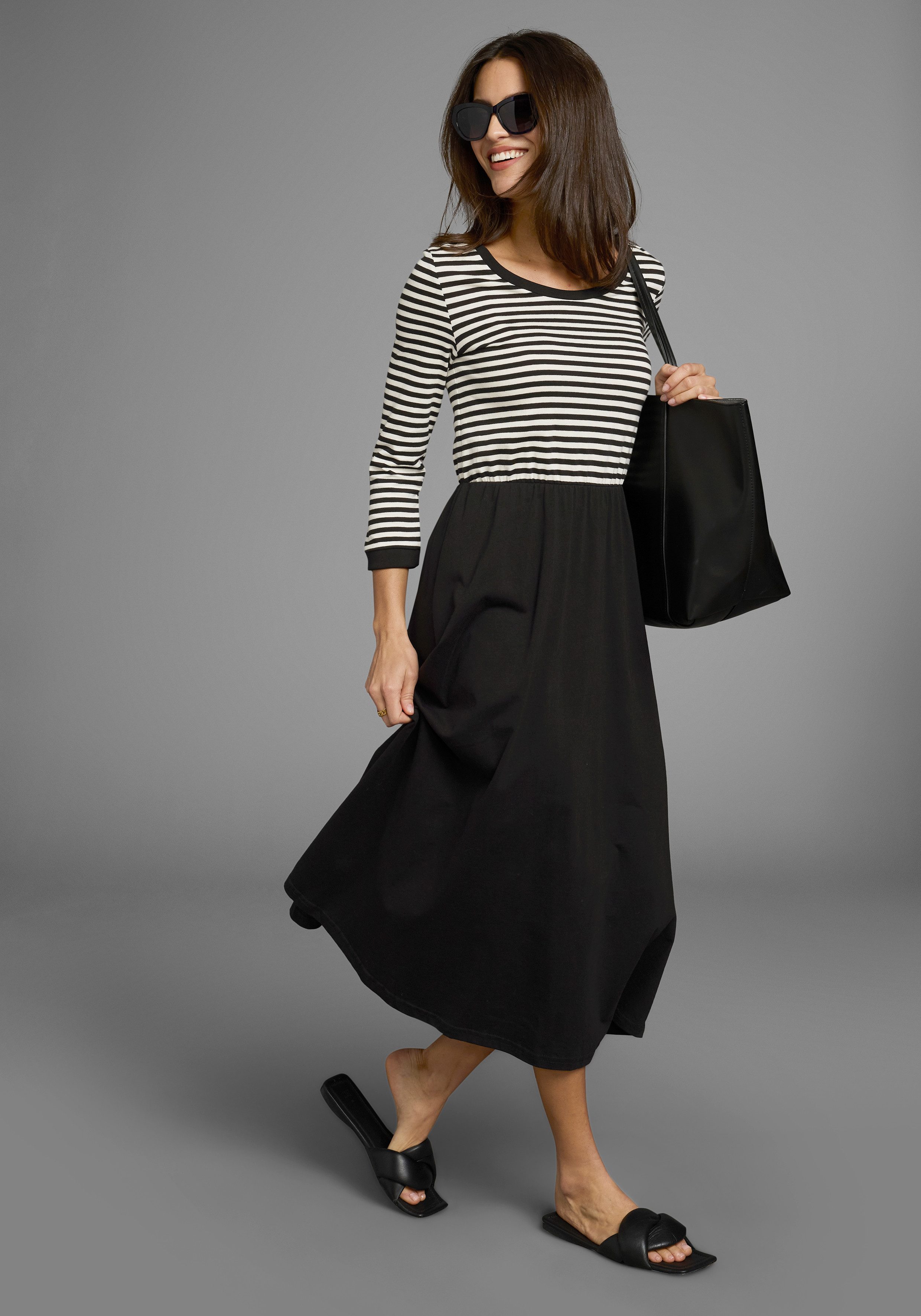 Laura Scott 2-in-1-Kleid mit Streifen-Design günstig online kaufen