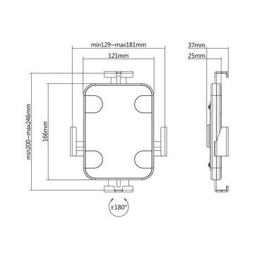 Maclean MC-469W Tablet-Halterung, (bis 11,00 Zoll, Wandhalterung für Tablet mit Sperrfunktion 7,9"-11)