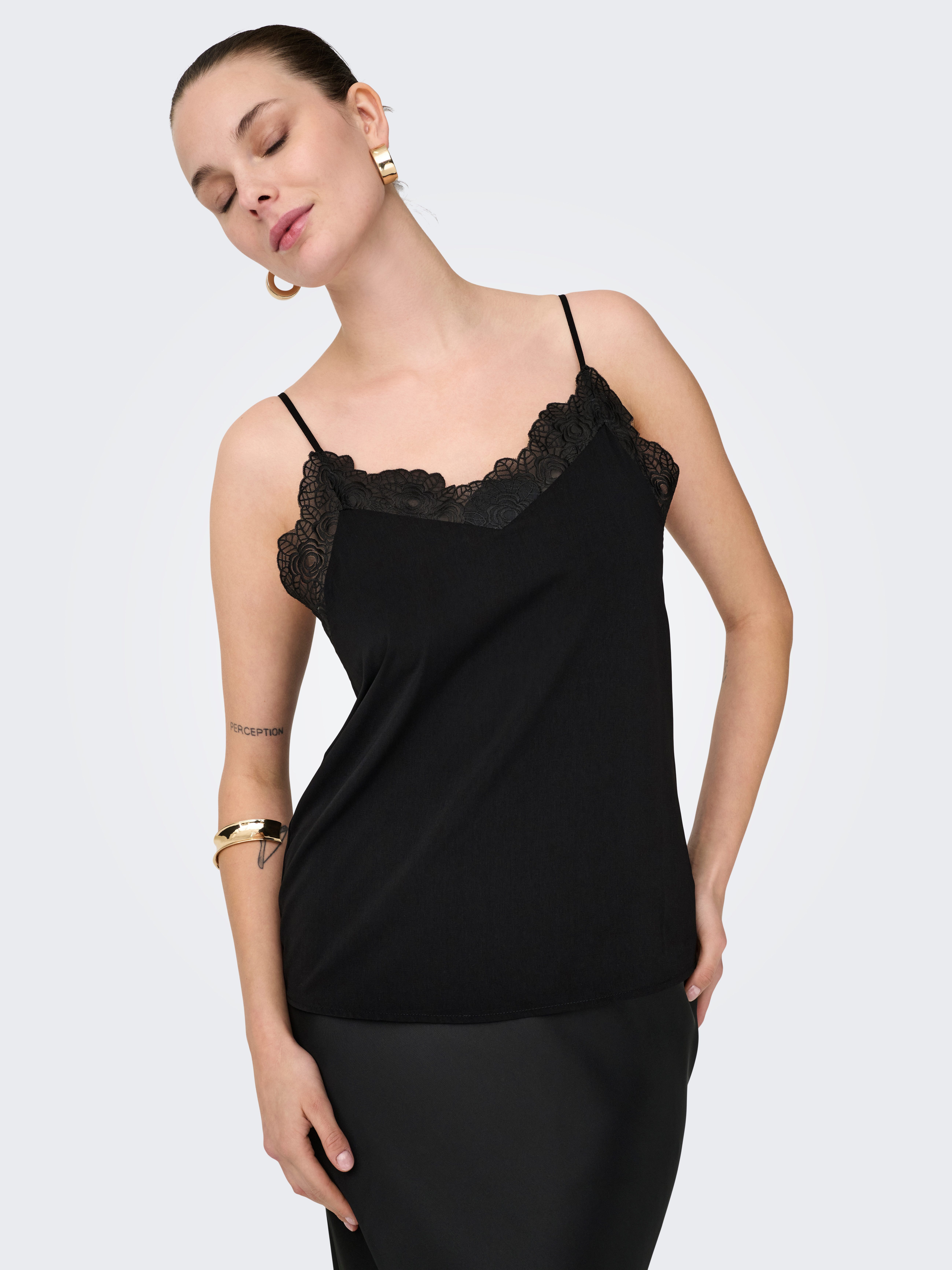 ONLY Spaghettitop ONLELLEY FR LACE SINGLET günstig online kaufen
