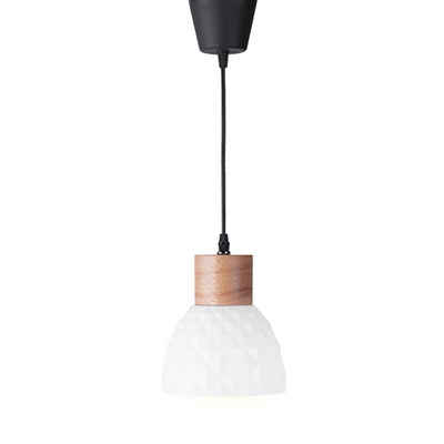 Konsimo Pendelleuchte KARI Pendelleuchten, ohne Leuchtmittel, E14, mit Holzelementen, Keramik-Lampenschirm