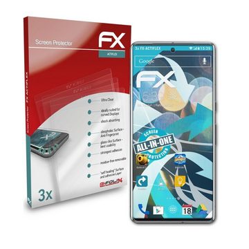 atFoliX Schutzfolie Displayschutzfolie für Google Pixel 7 Pro, (3 Folien), Ultraklar und flexibel