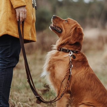 Hunter Tierbedarf Hundeleine Verstellbare Hunde-Führleine Solid Education Cord, Leder