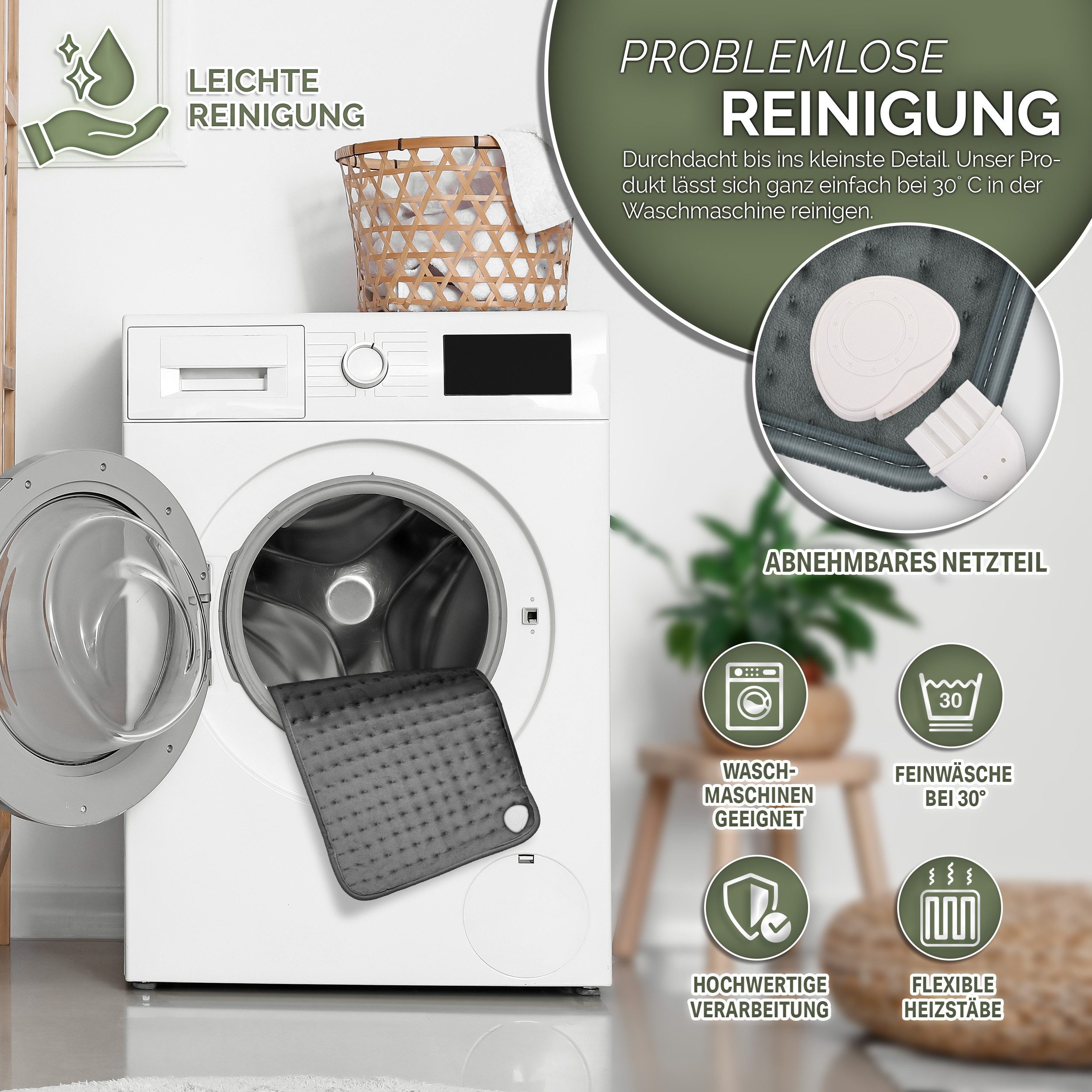 sinnlein Heizkissen, Fleece 30 x 60 cm, TÜV SÜD GS geprüft, mit Abschaltautomatik