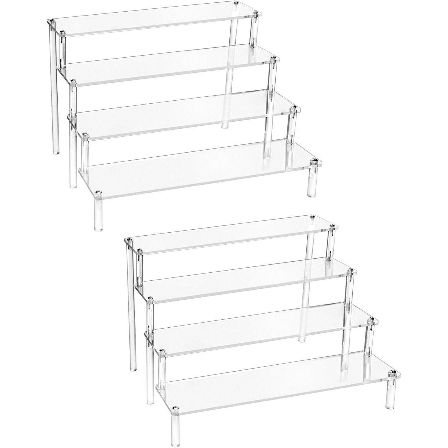 LuxusKollektion Glas Acryl Ständer 4mm 30x25x20cm Schmuck Nagellack 2stk 4-stufig