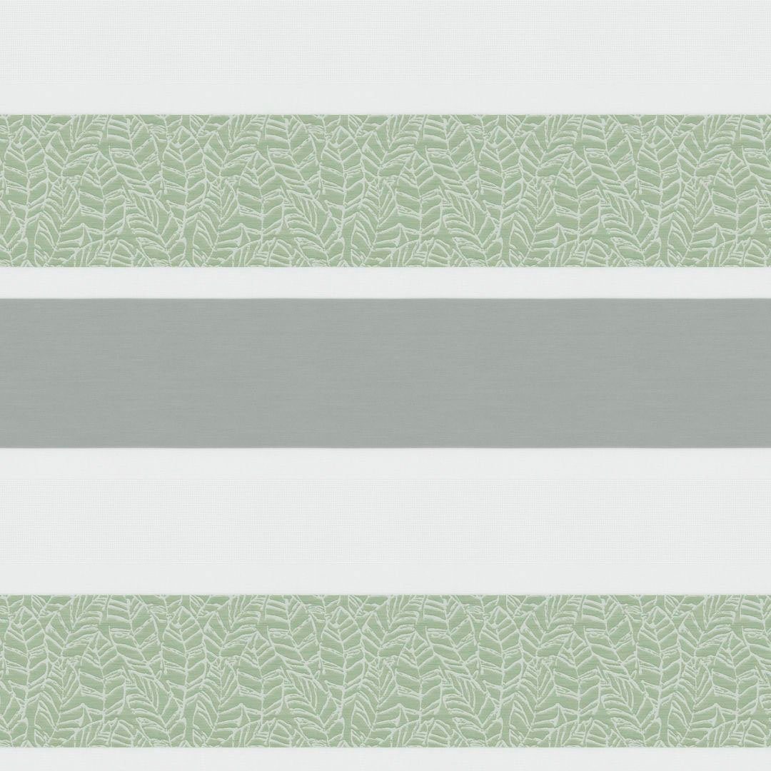 Vorhang Monte, Neutex grün/grau/weiß you!, Querstreifen (1 mit Multifunktionsband halbtransparent, St), r for Blattmotiv