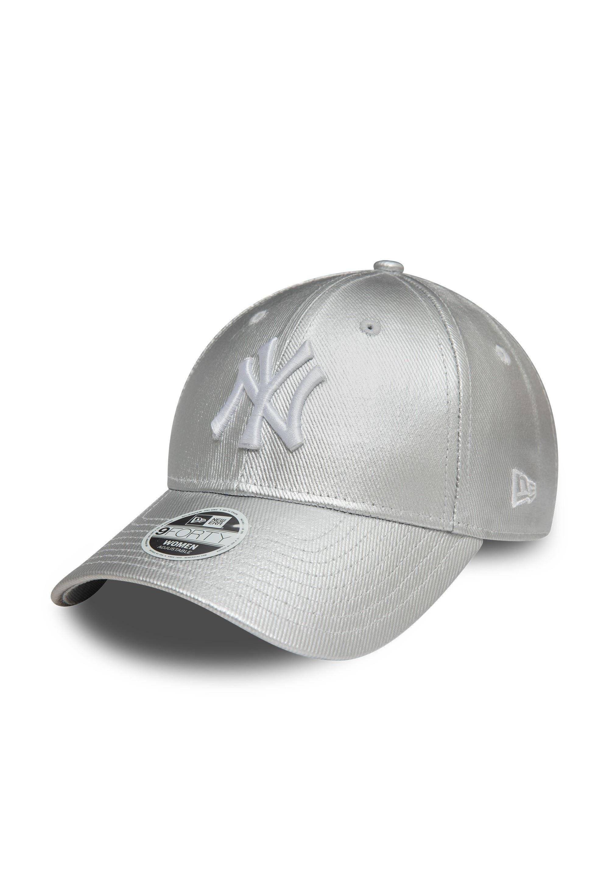 New Era Baseball Cap New York Yankees MLB Womens Metallic Denim Silber Grau 9Forty Verstell (1-St)
