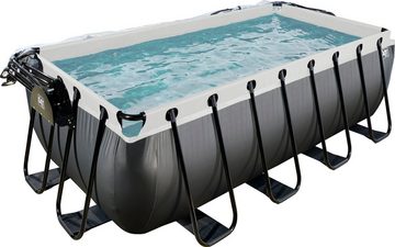 EXIT Framepool Black Leather Pool, 5-tlg., BxLxH: 200x400x122 cm, mit Sandfilteranlage und Wärmepumpe