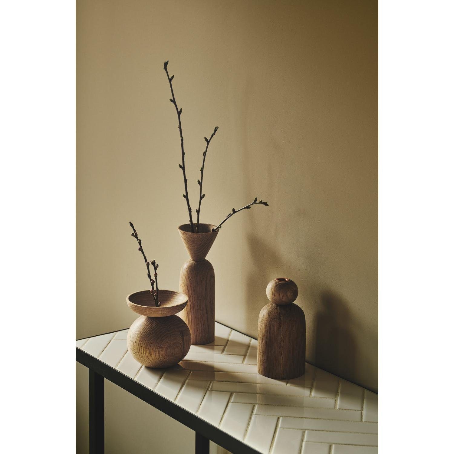 Applicata Dekovase Eiche Bowl geräuchert Vase Shape