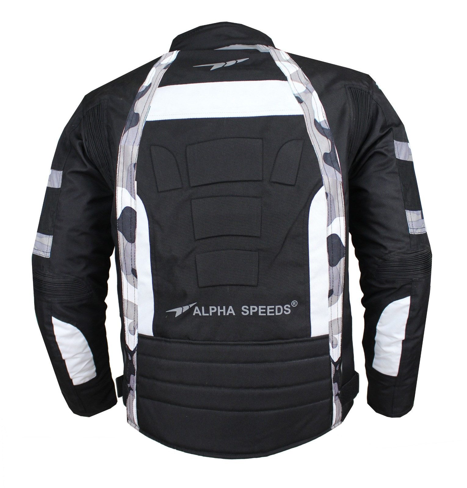 Alpha Speeds Motorradjacke Herren Motorrad Biker Textil Jacke Wasserdicht Jacke mit Protektoren Belüftungssysteme, Innenjacke trennbar: All Season, SLIM Camo-Gr – Bild 4 von 5