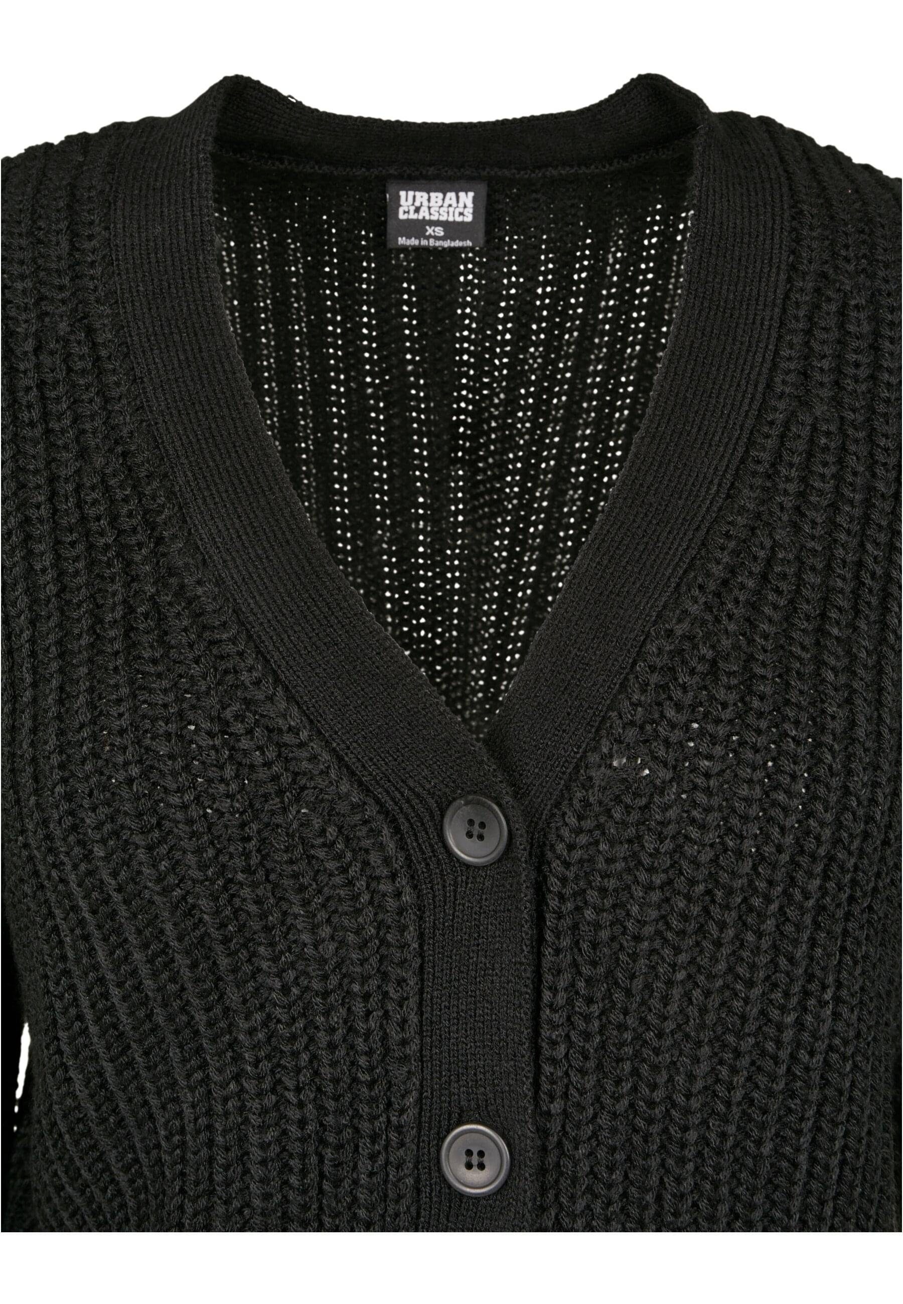 URBAN CLASSICS Strickjacke Damen Ladies Short Cardigan black (1-tlg)