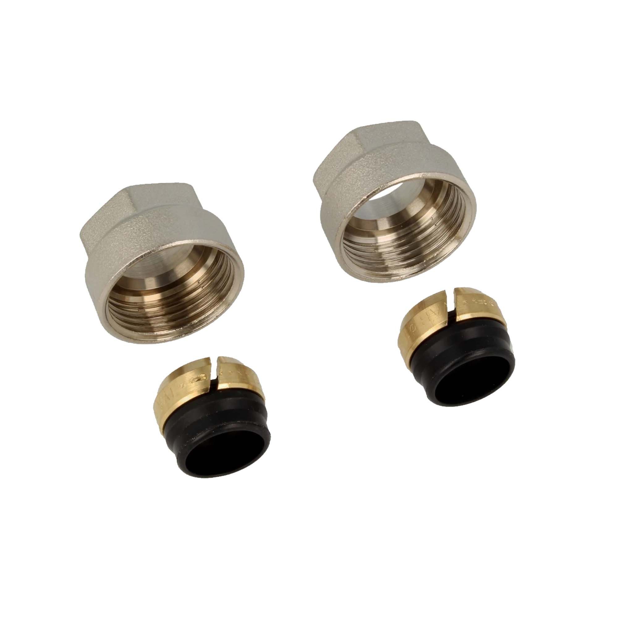 tecuro Heizkörper MS Klemmverschraubung für Kupfer- und Präzisionsrohr - 2er-Set