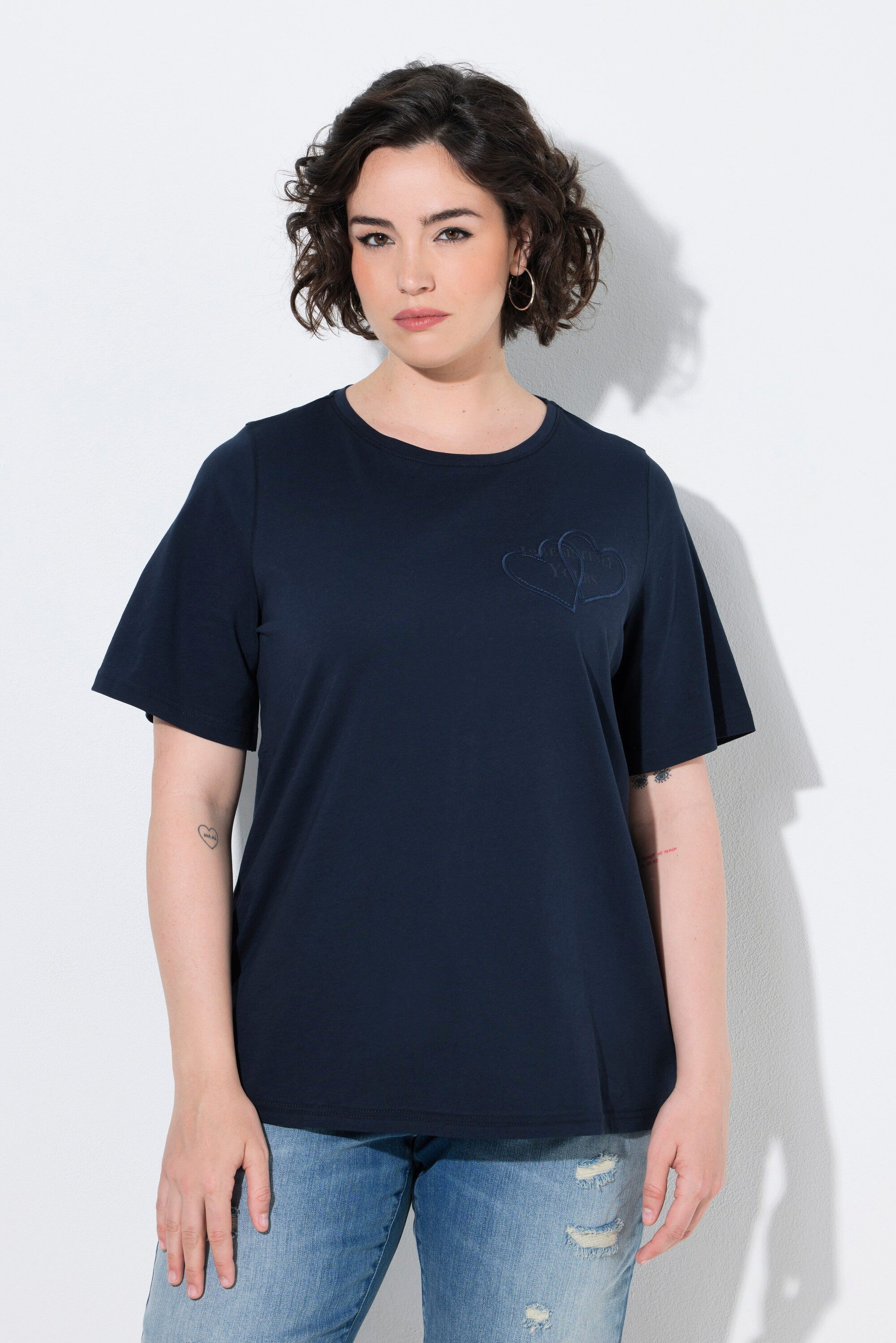 T-Shirt T-Shirt Applikation Classic Rundhals Halbarm